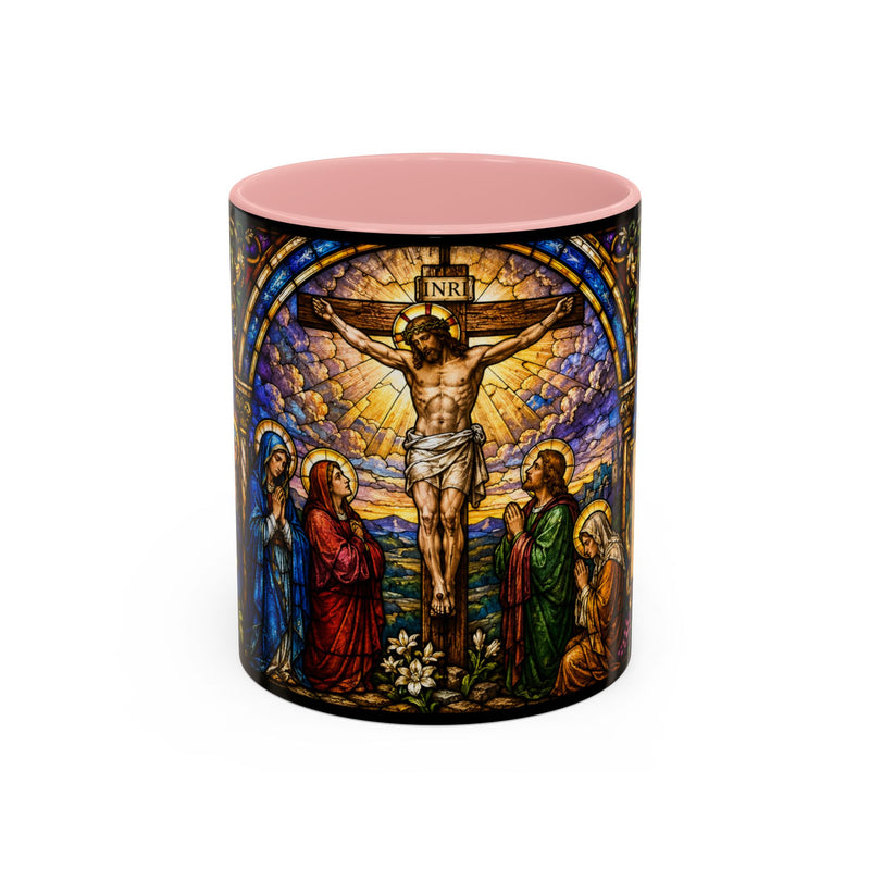 Crucifixion Stained Glass Mug | Accent Coffee Mug