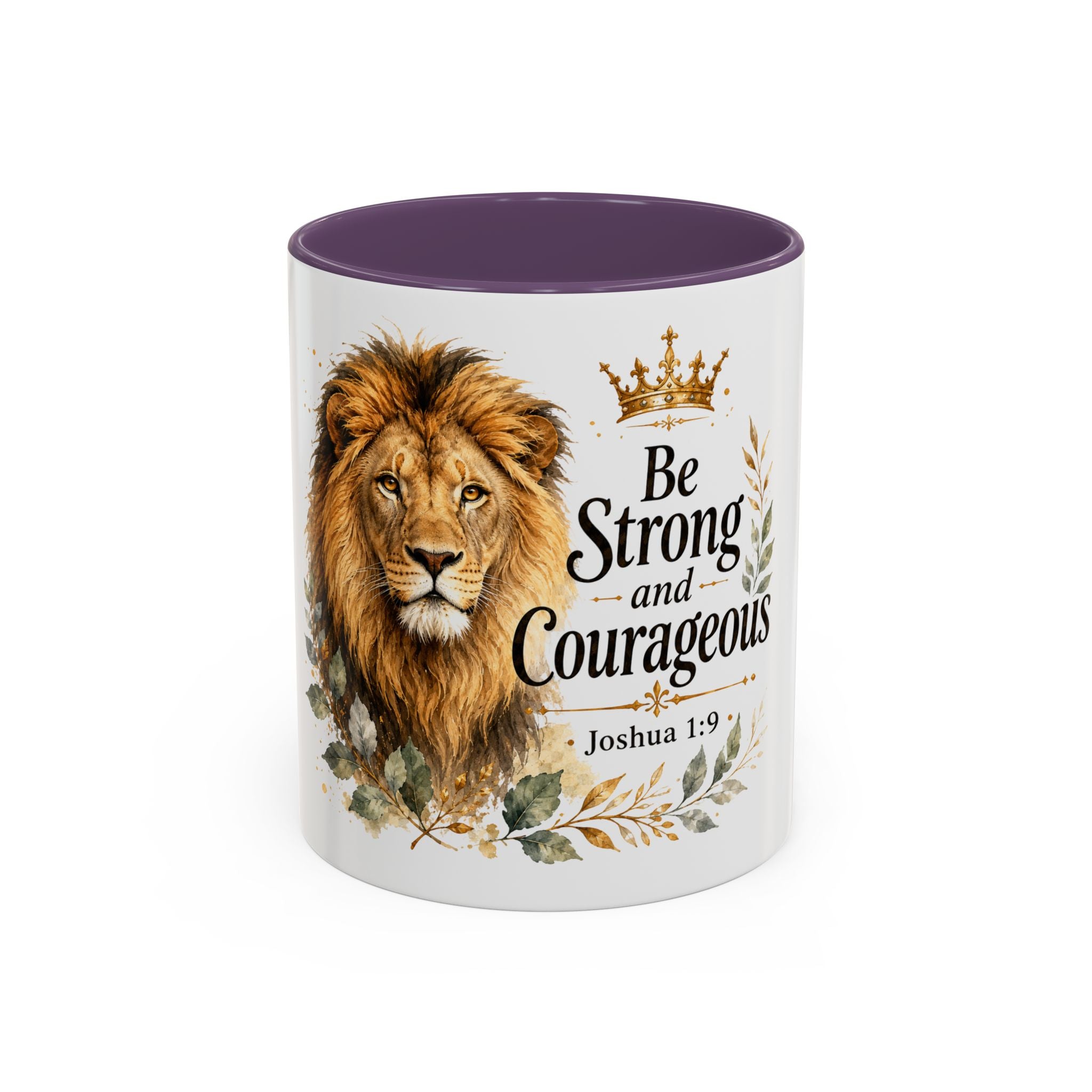 Strong and Courageous Lion Christian Mug | Accent Coffee Mug 11oz 15oz
