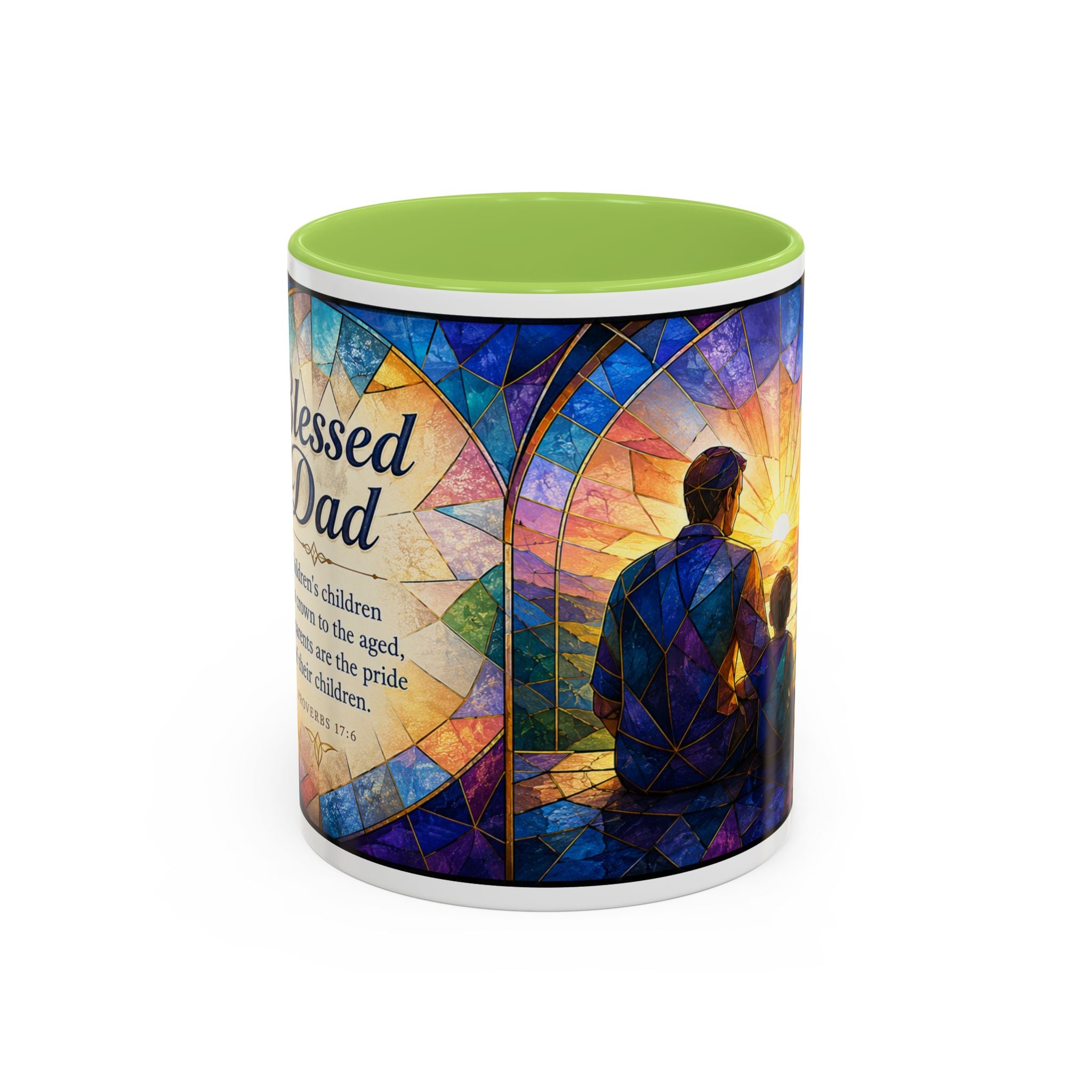 Blessed Dad Mug, Christian Fathers Day Gift, Bible Verse Mug for Dad, Proverbs 17:6 Coffee Cup, Faith Gift for Father Grandpa Husband