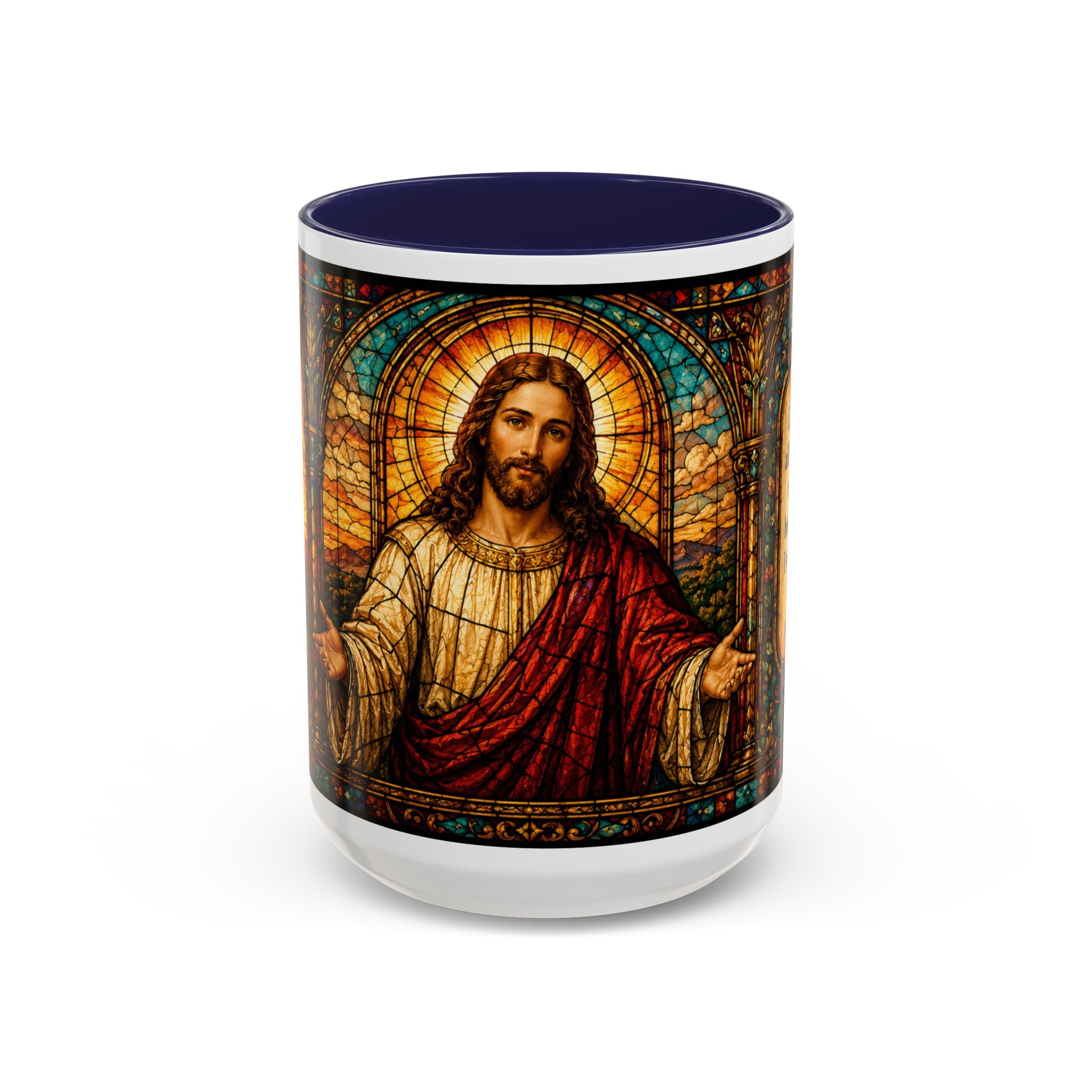 Jesus Stained Glass Artwork Mug | Accent Coffee Mug 11oz or 15oz