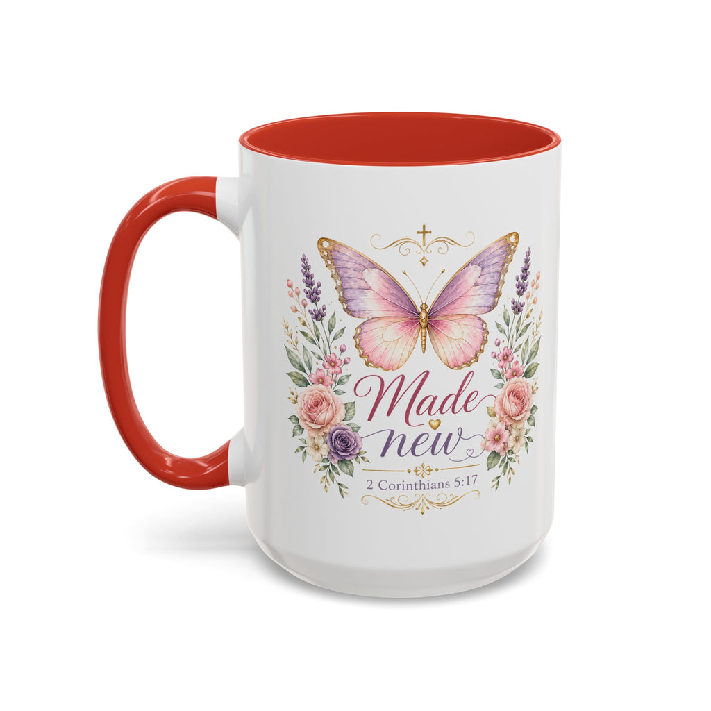 Biblical Butterfly Cup Accent Coffee Mug | Scripture Floral Ceramic