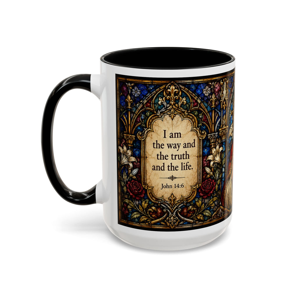 Sacred Heart Jesus Stained Glass Mug | Accent Coffee Mug