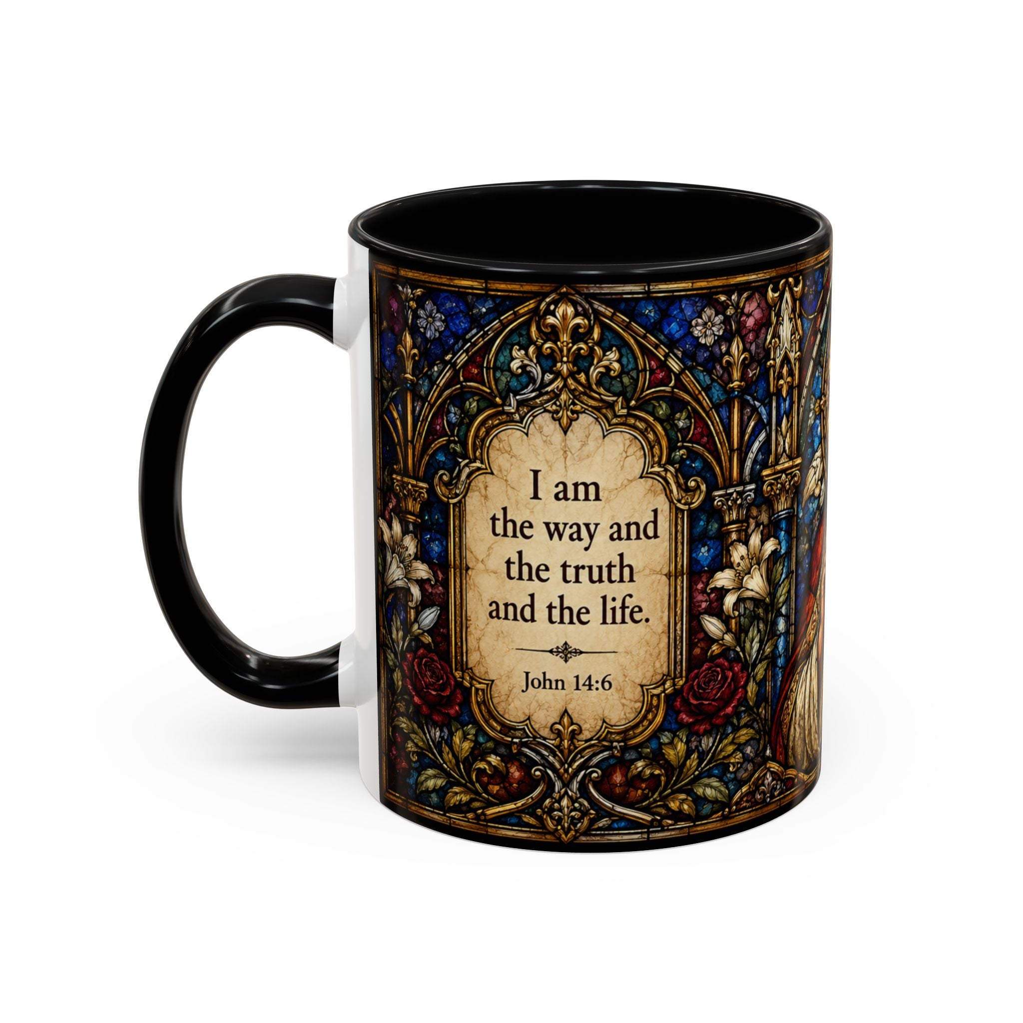 Sacred Heart Jesus Stained Glass Mug | Accent Coffee Mug