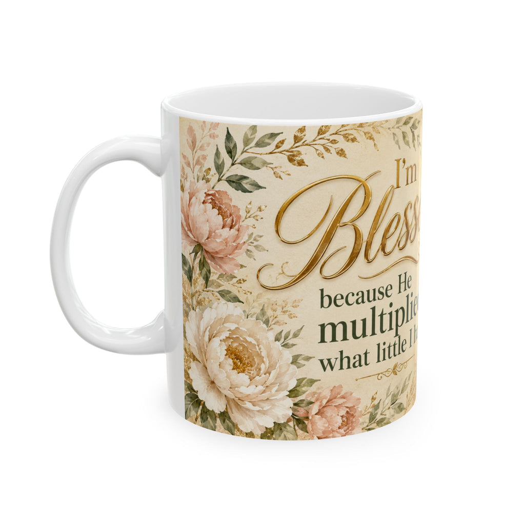 Jesus Feeds the Multitude Bible Verse Coffee Cup, Faith Gift