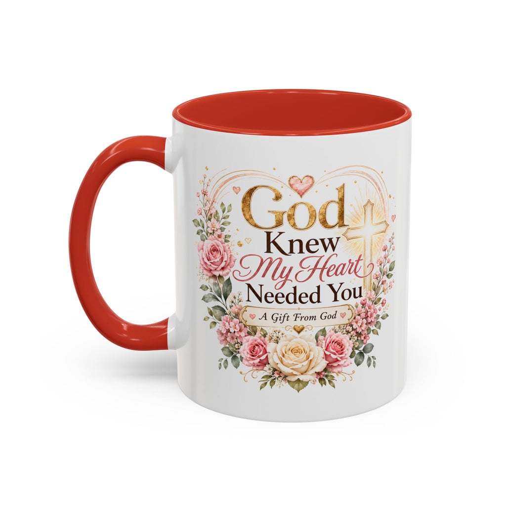 God Knew My Heart Needed You Mug, Christian Love Gift, Romantic Bible Verse Coffee Cup, Gift for Wife Girlfriend Husband Boyfriend