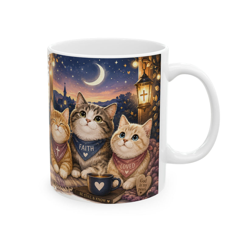 Christian Cat Mug, Faithful Kittens Coffee Cup