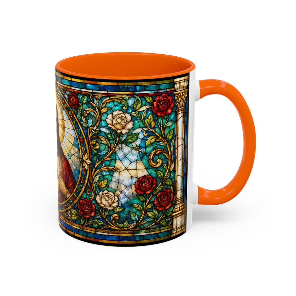 Sacred Heart Jesus Stained Glass Mug | Accent Coffee Mug 11oz 15oz
