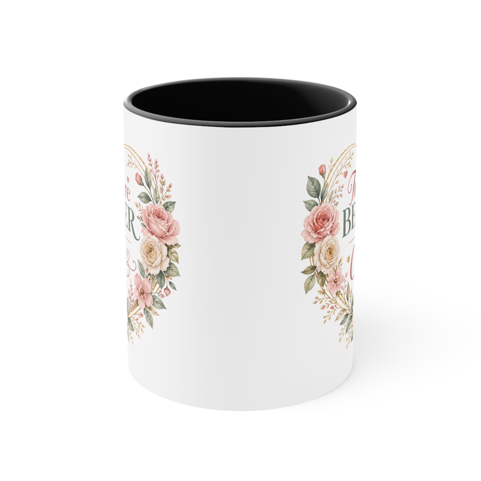 Love and Relationship Heart Illustration Accent Mug | Romantic Couple Love Design