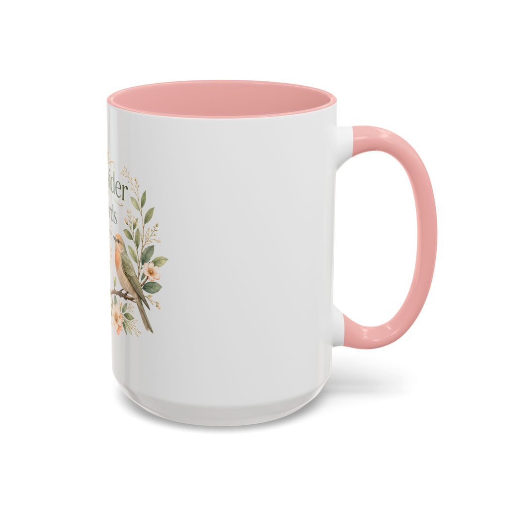 Spiritual Birds Illustration Accent Coffee Mug | Girly Bird Art 11oz 15oz