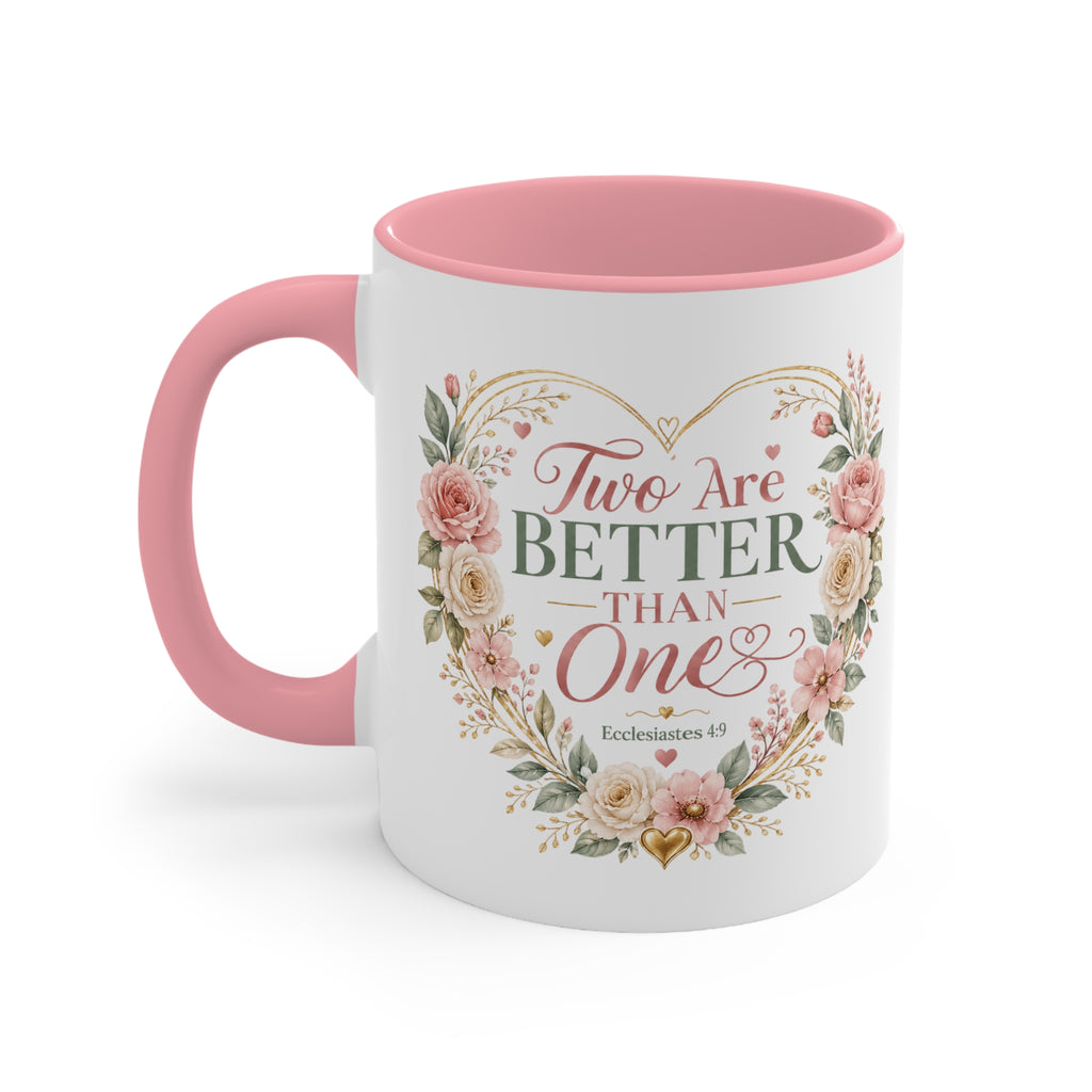 Love and Relationship Heart Illustration Accent Mug | Romantic Couple Love Design