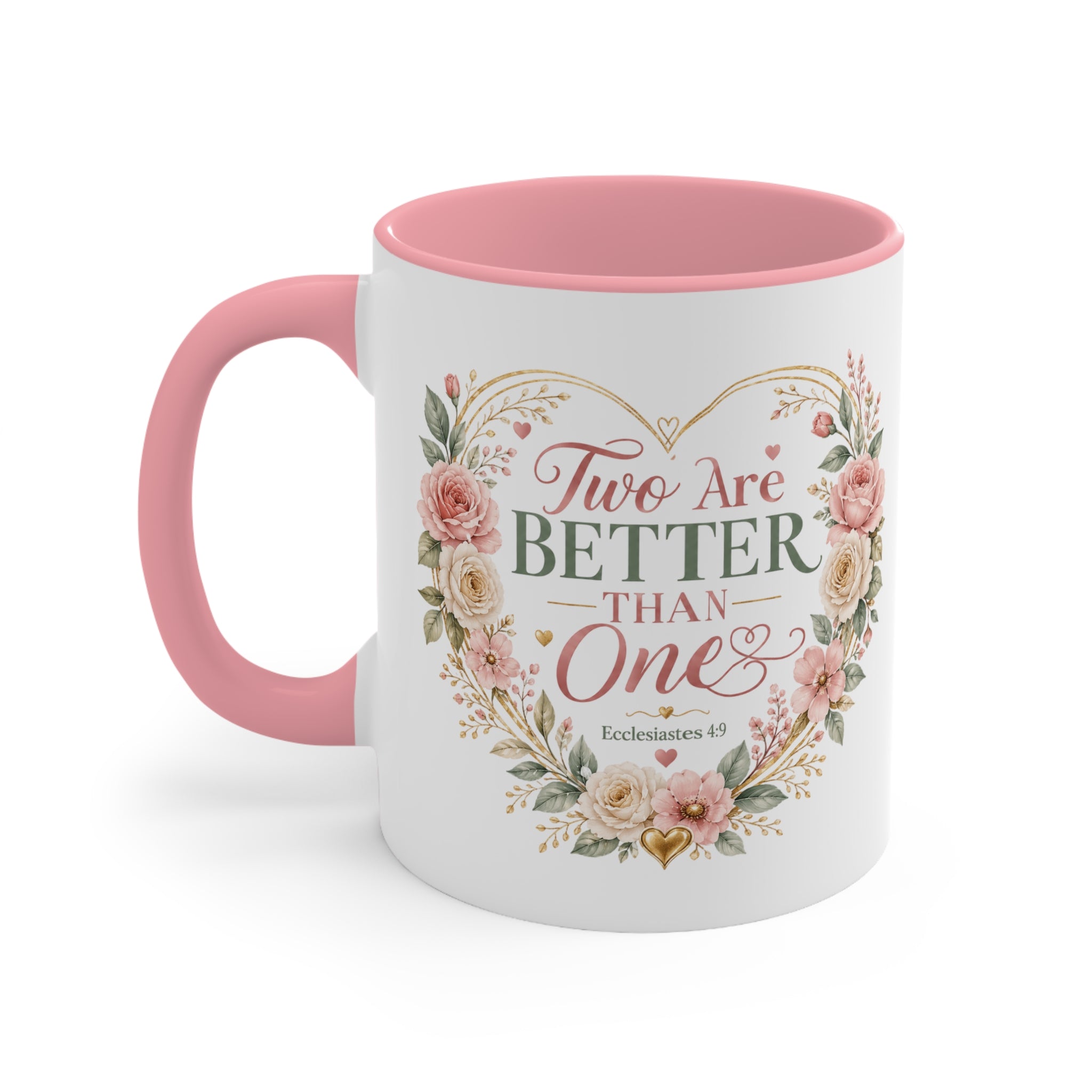 Love and Relationship Heart Illustration Accent Mug | Romantic Couple Love Design