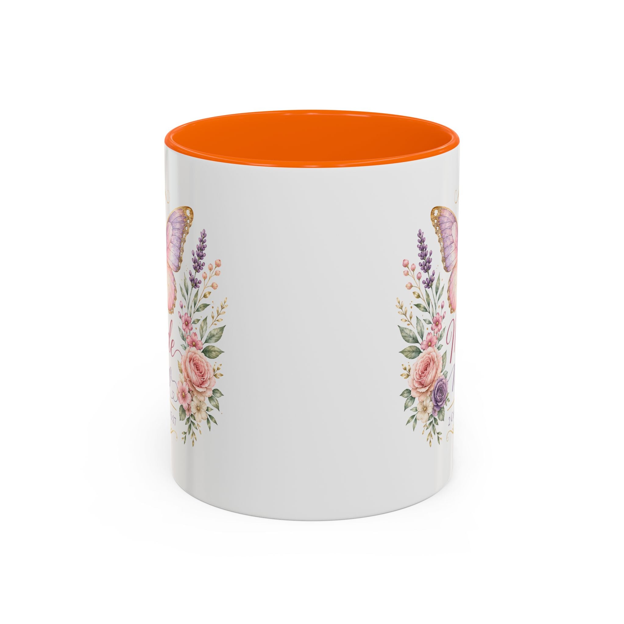 Biblical Butterfly Cup Accent Coffee Mug | Scripture Floral Ceramic
