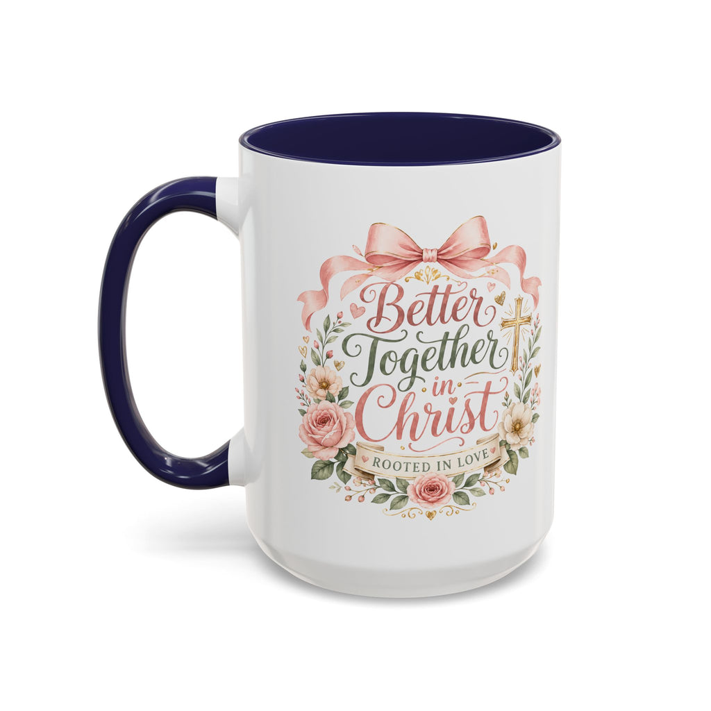 Better Together in Christ Mug, Christian Couple Gift, Rooted in Love Coffee Cup, Faith Wedding Anniversary Mug, Bible Verse Gift