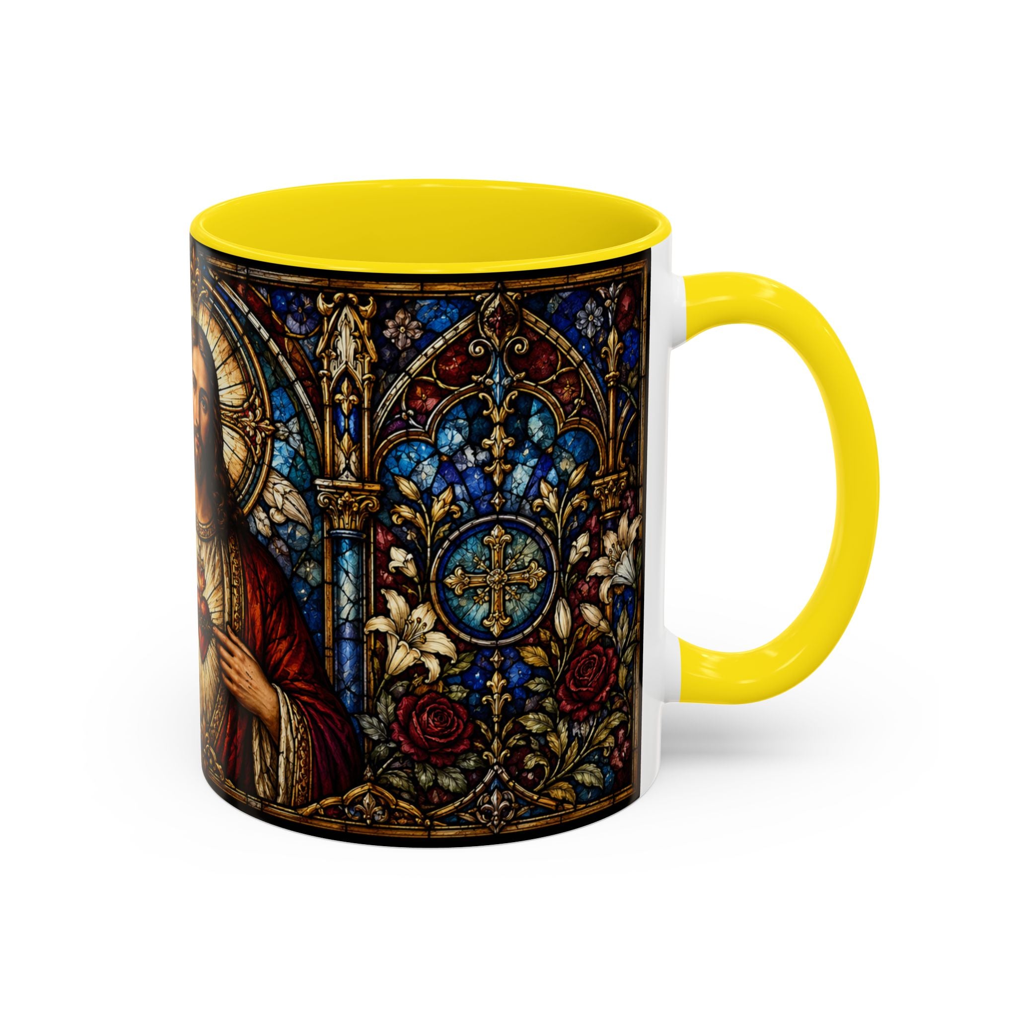 Sacred Heart Jesus Stained Glass Mug | Accent Coffee Mug