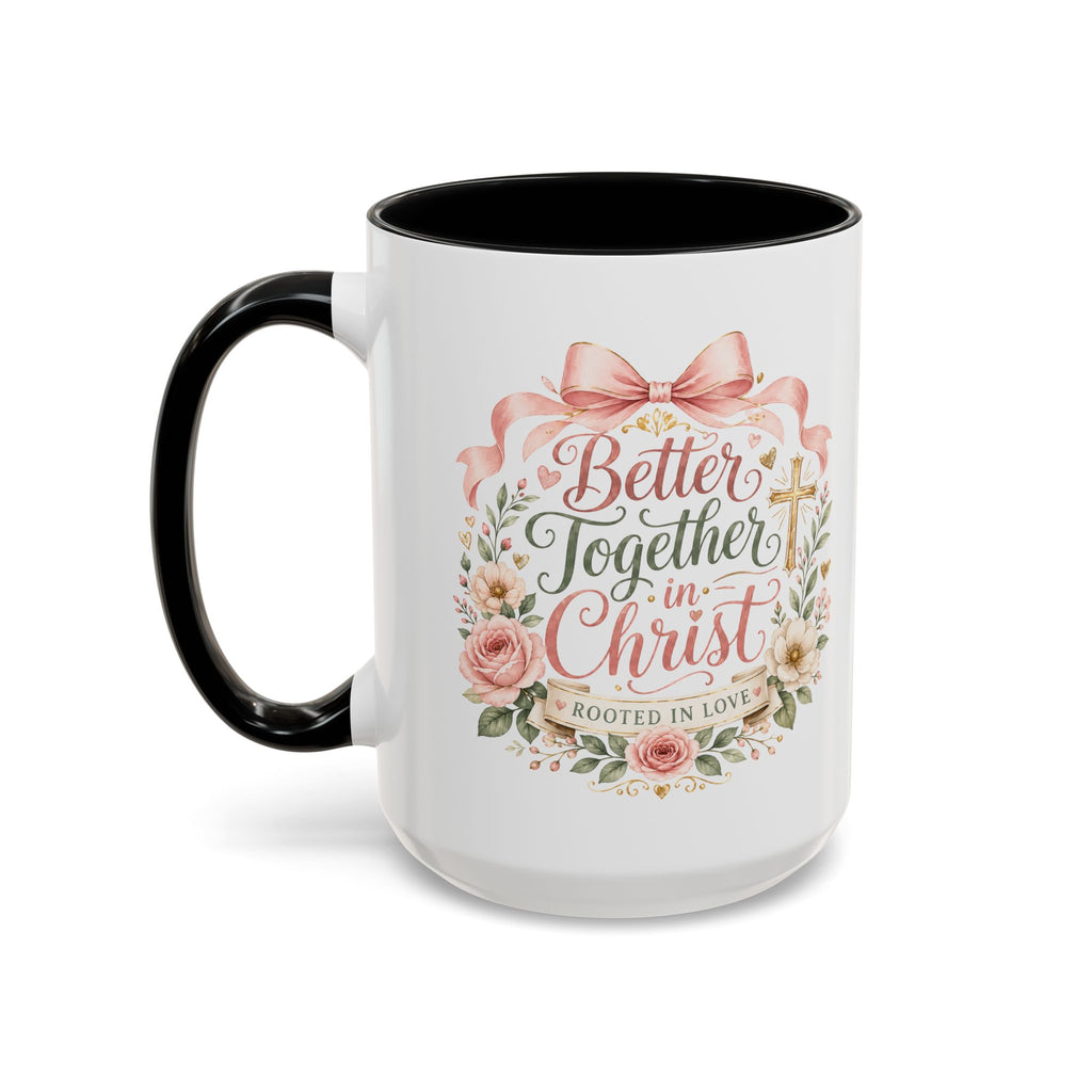 Better Together in Christ Mug, Christian Couple Gift, Rooted in Love Coffee Cup, Faith Wedding Anniversary Mug, Bible Verse Gift