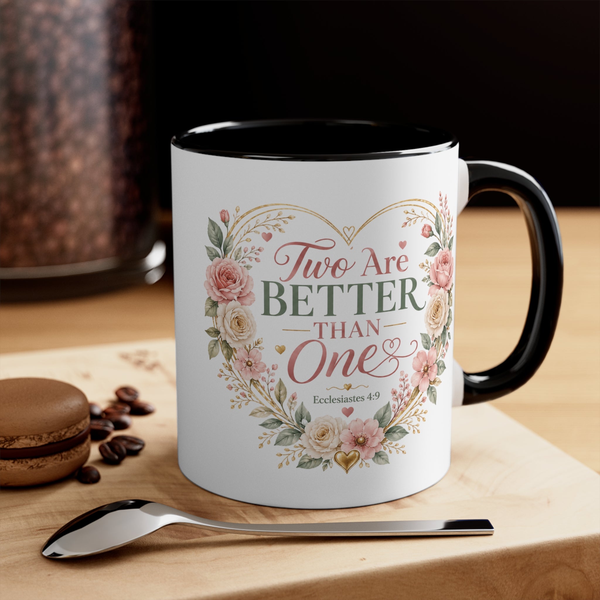 Love and Relationship Heart Illustration Accent Mug | Romantic Couple Love Design