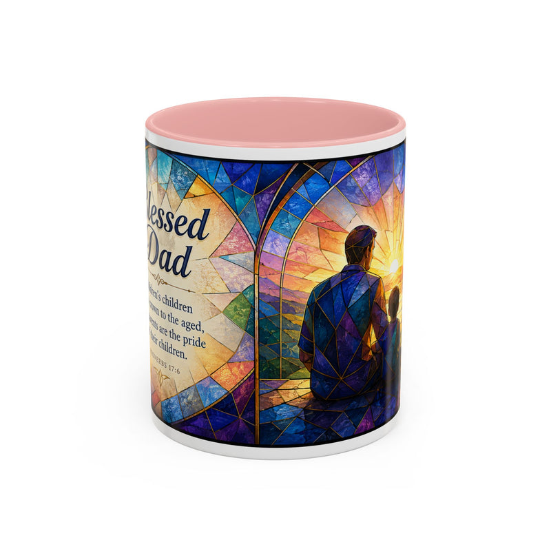 Blessed Dad Mug, Christian Fathers Day Gift, Bible Verse Mug for Dad, Proverbs 17:6 Coffee Cup, Faith Gift for Father Grandpa Husband