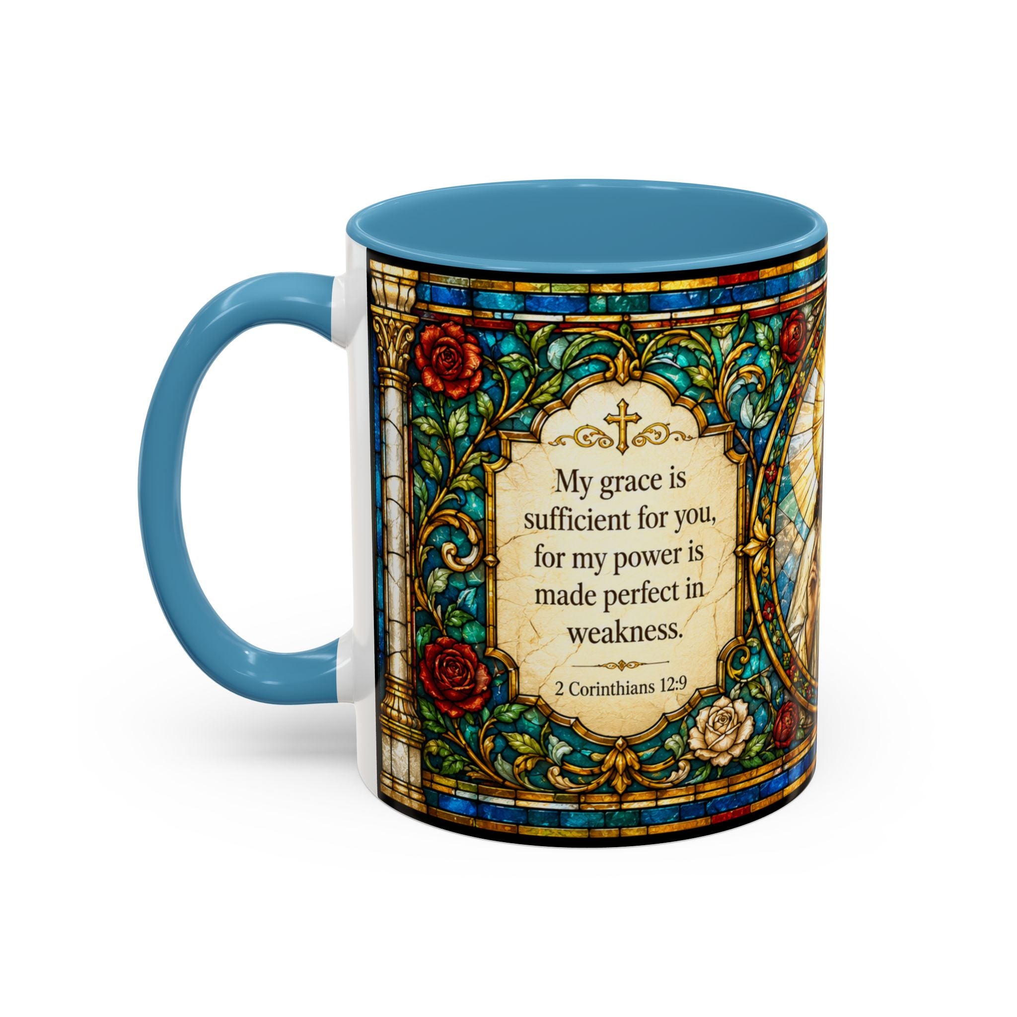 Sacred Heart Jesus Stained Glass Mug | Accent Coffee Mug 11oz 15oz
