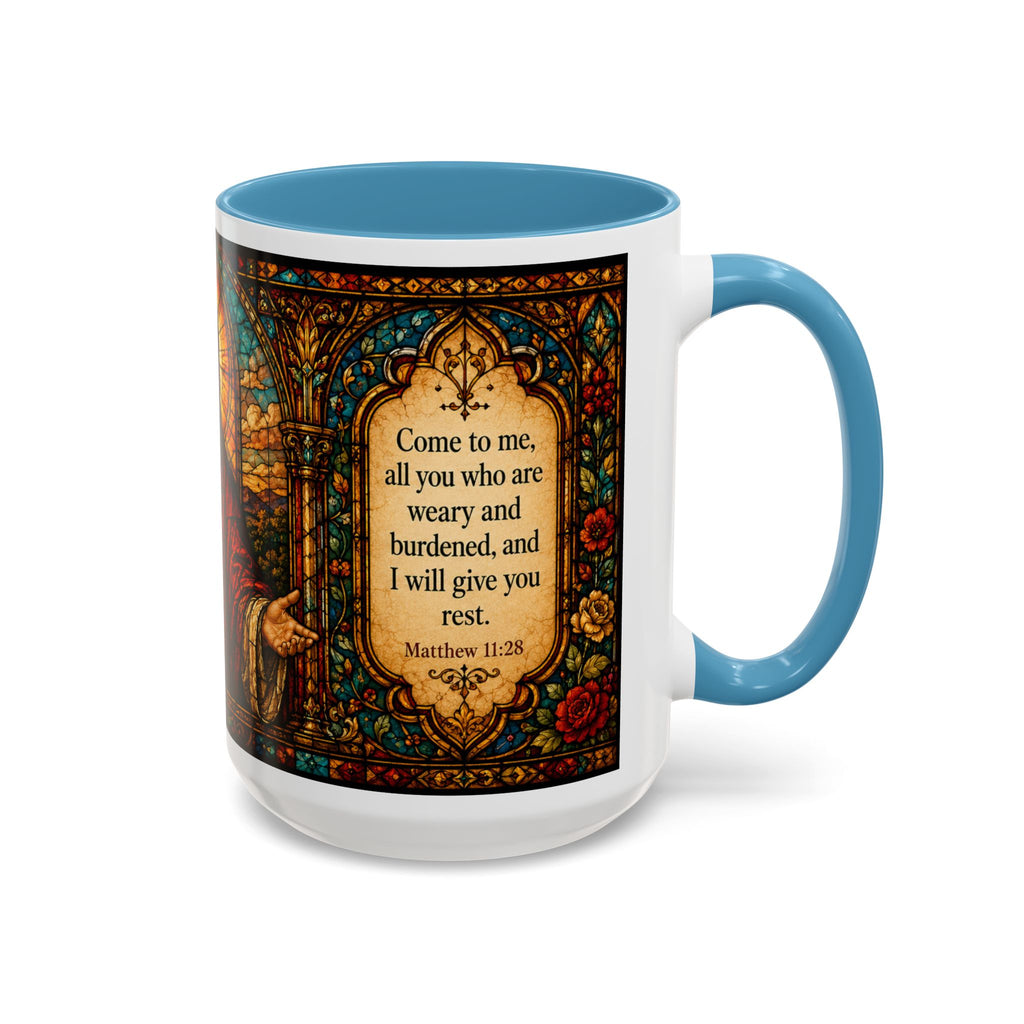 Jesus Stained Glass Artwork Mug | Accent Coffee Mug 11oz or 15oz