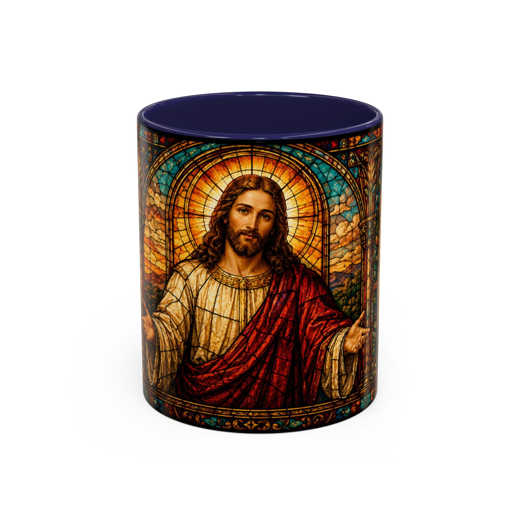 Jesus Stained Glass Artwork Mug | Accent Coffee Mug 11oz or 15oz