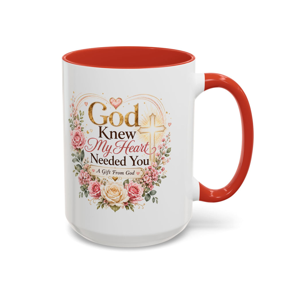 God Knew My Heart Needed You Mug, Christian Love Gift, Romantic Bible Verse Coffee Cup, Gift for Wife Girlfriend Husband Boyfriend