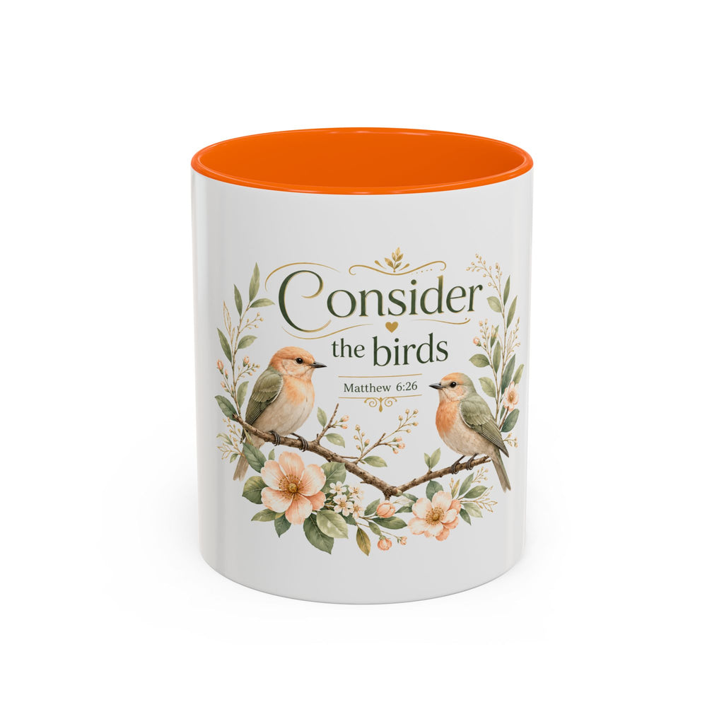 Spiritual Birds Illustration Accent Coffee Mug | Girly Bird Art 11oz 15oz