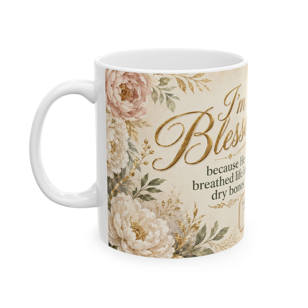 Im Blessed Bible Verse Coffee Cup, Dry Bones Faith Gift