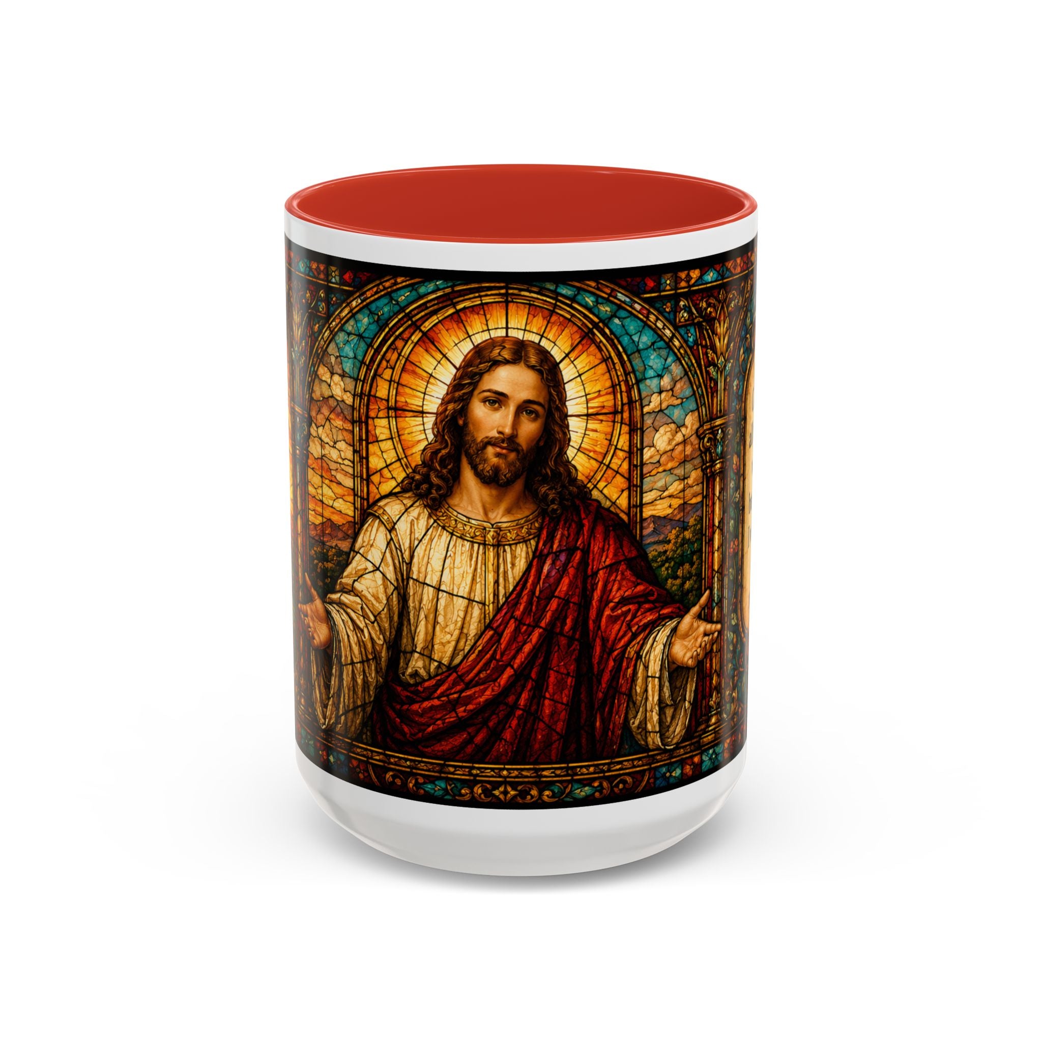 Jesus Stained Glass Artwork Mug | Accent Coffee Mug 11oz or 15oz