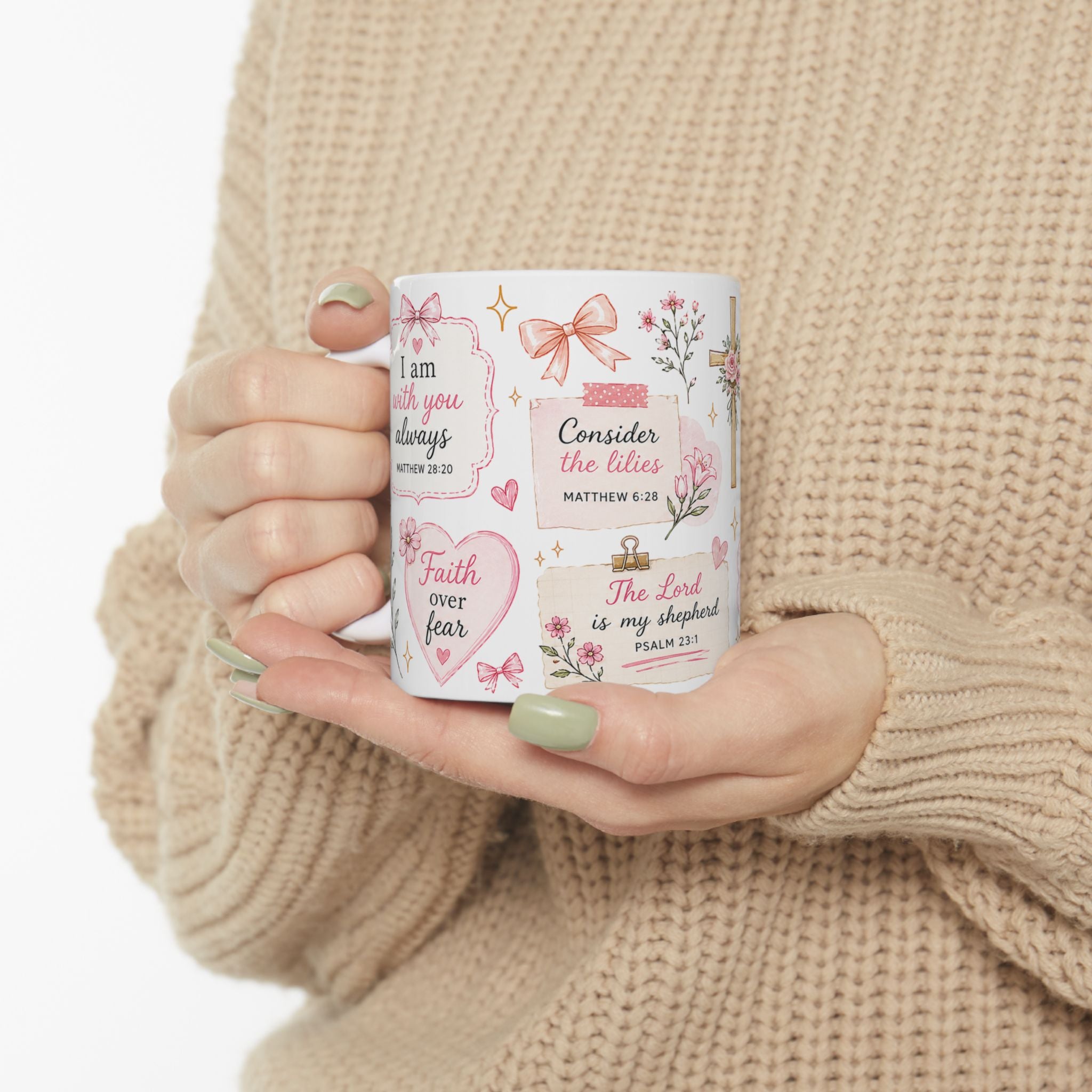 Floral Scripture Collage Mug