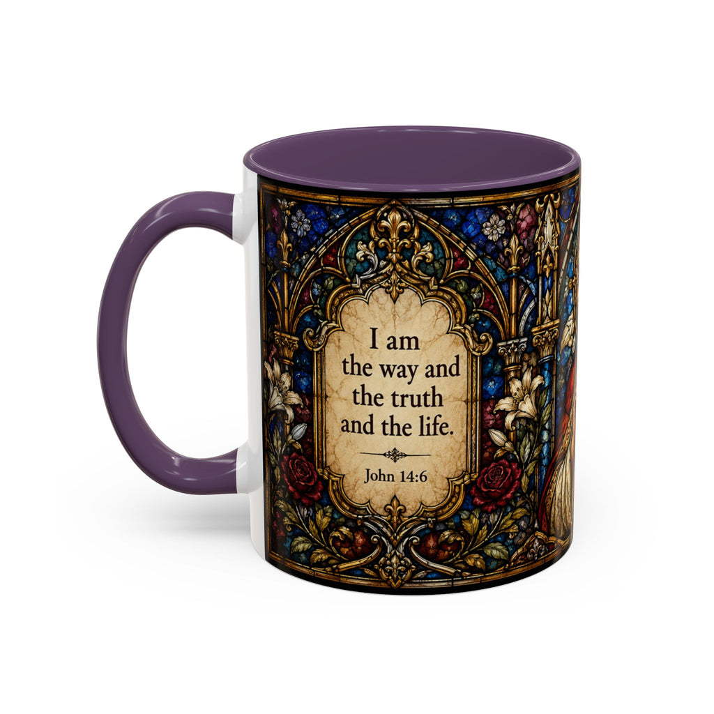 Sacred Heart Jesus Stained Glass Mug | Accent Coffee Mug