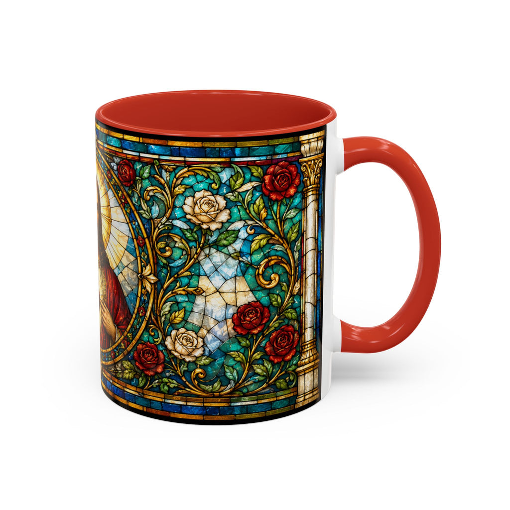 Sacred Heart Jesus Stained Glass Mug | Accent Coffee Mug 11oz 15oz