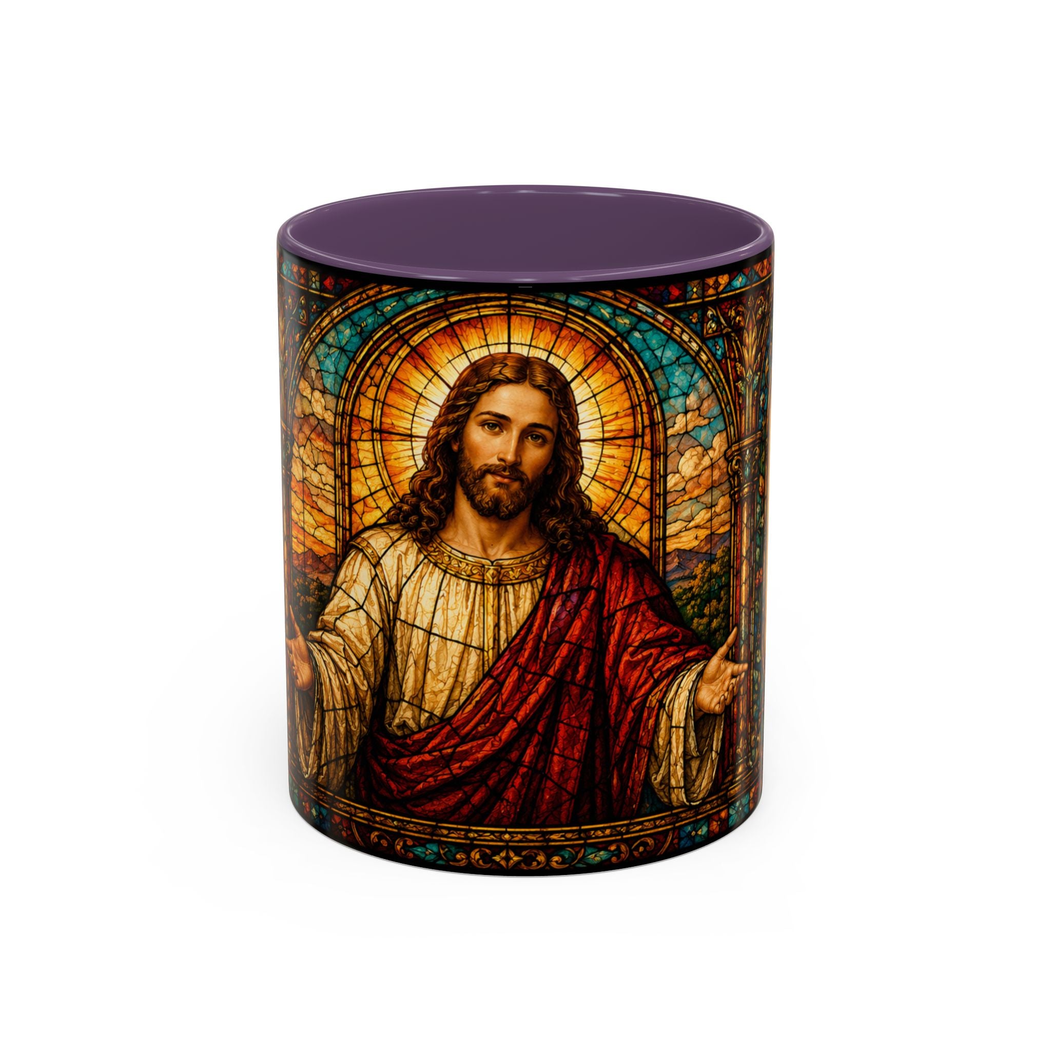 Jesus Stained Glass Artwork Mug | Accent Coffee Mug 11oz or 15oz