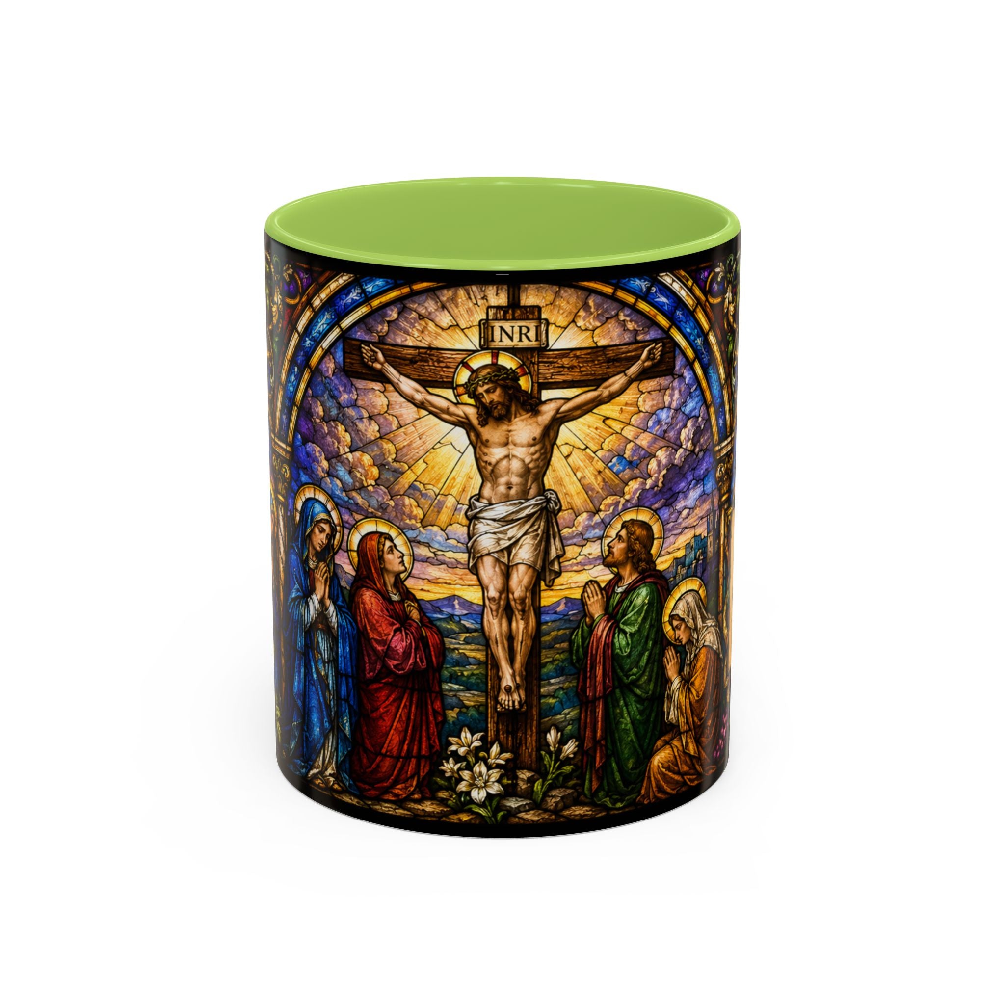 Crucifixion Stained Glass Mug | Accent Coffee Mug