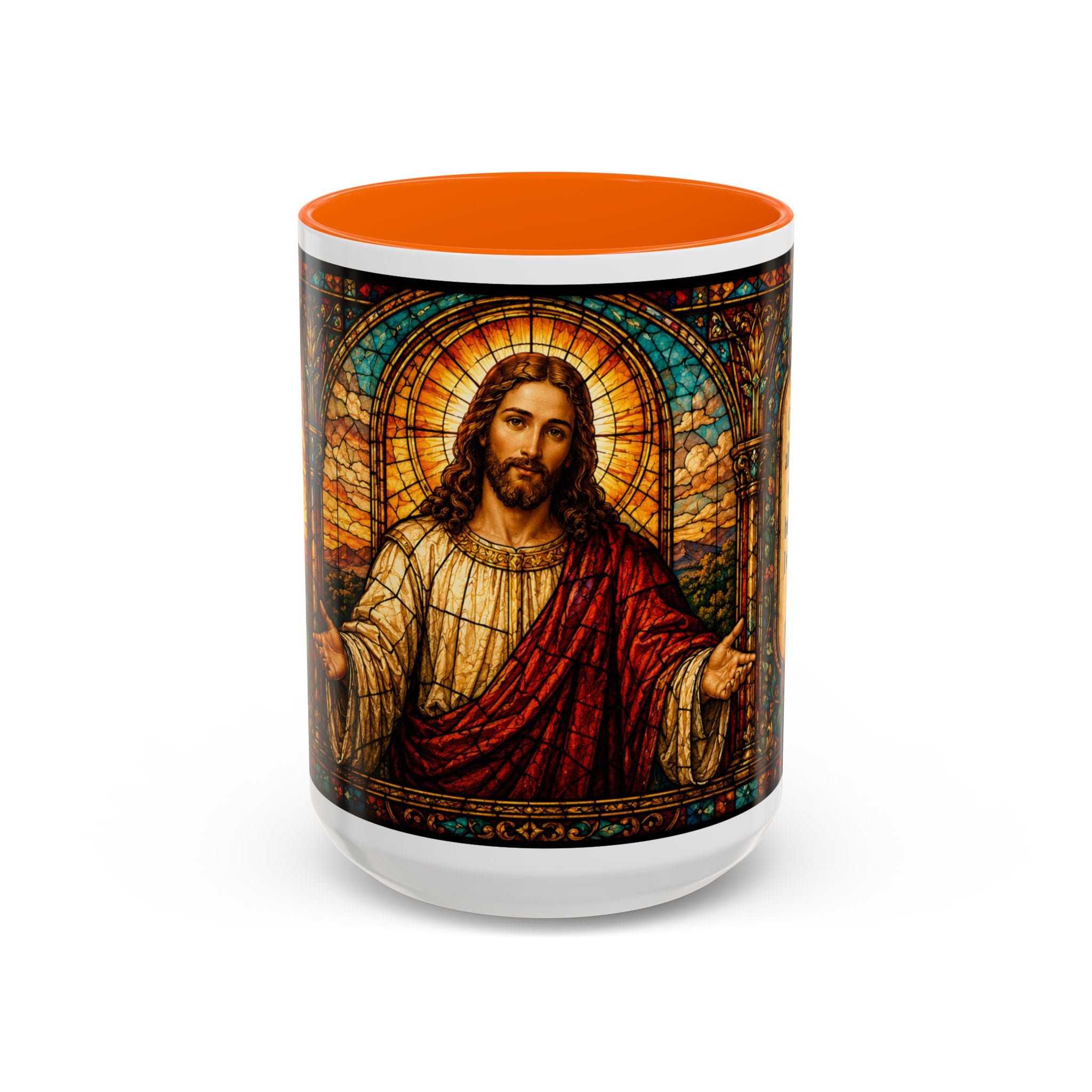 Jesus Stained Glass Artwork Mug | Accent Coffee Mug 11oz or 15oz