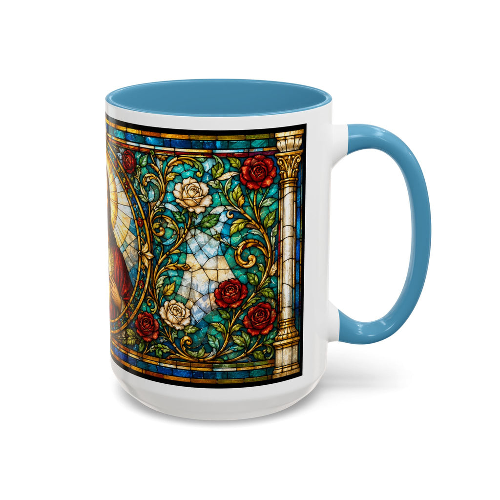Sacred Heart Jesus Stained Glass Mug | Accent Coffee Mug 11oz 15oz