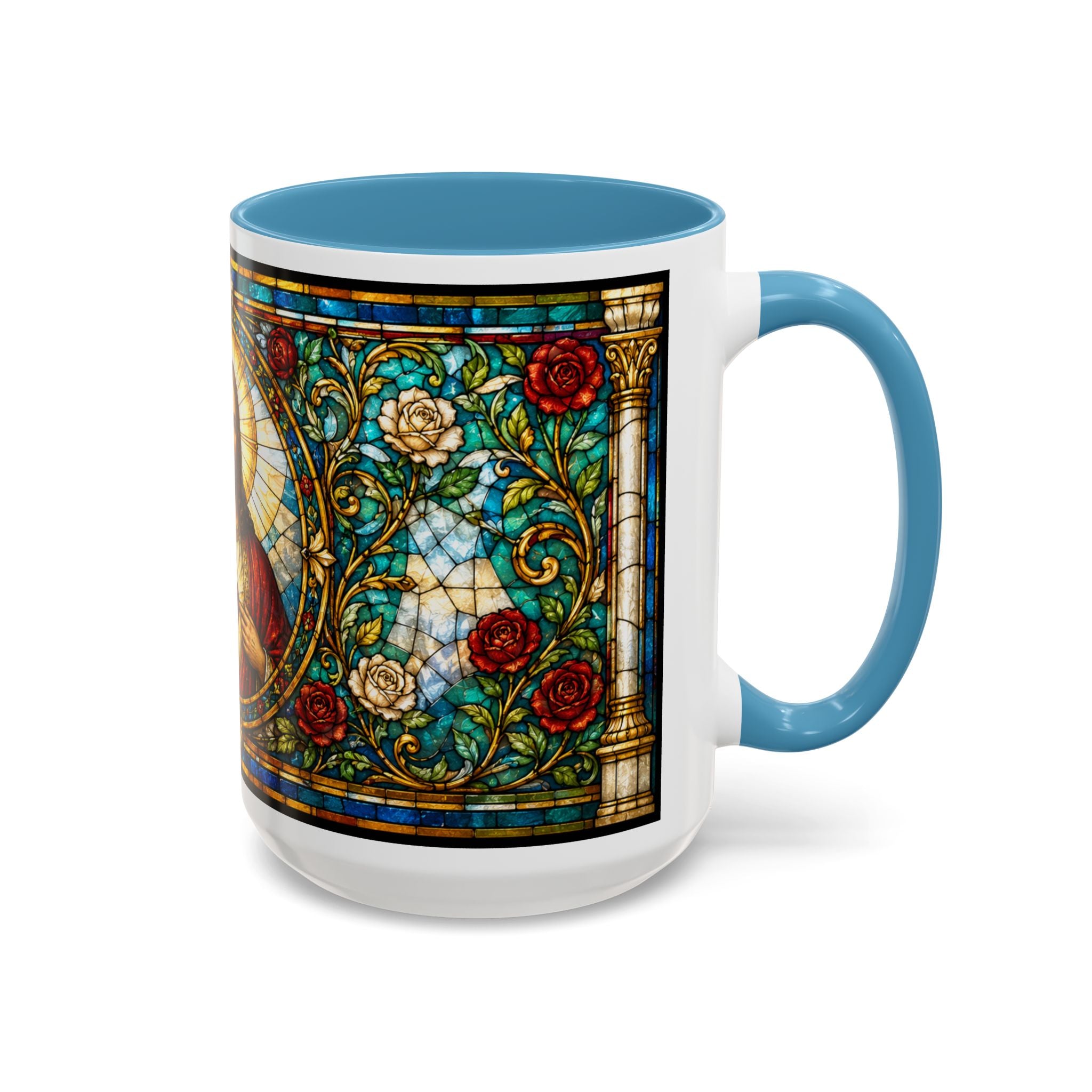 Sacred Heart Jesus Stained Glass Mug | Accent Coffee Mug 11oz 15oz