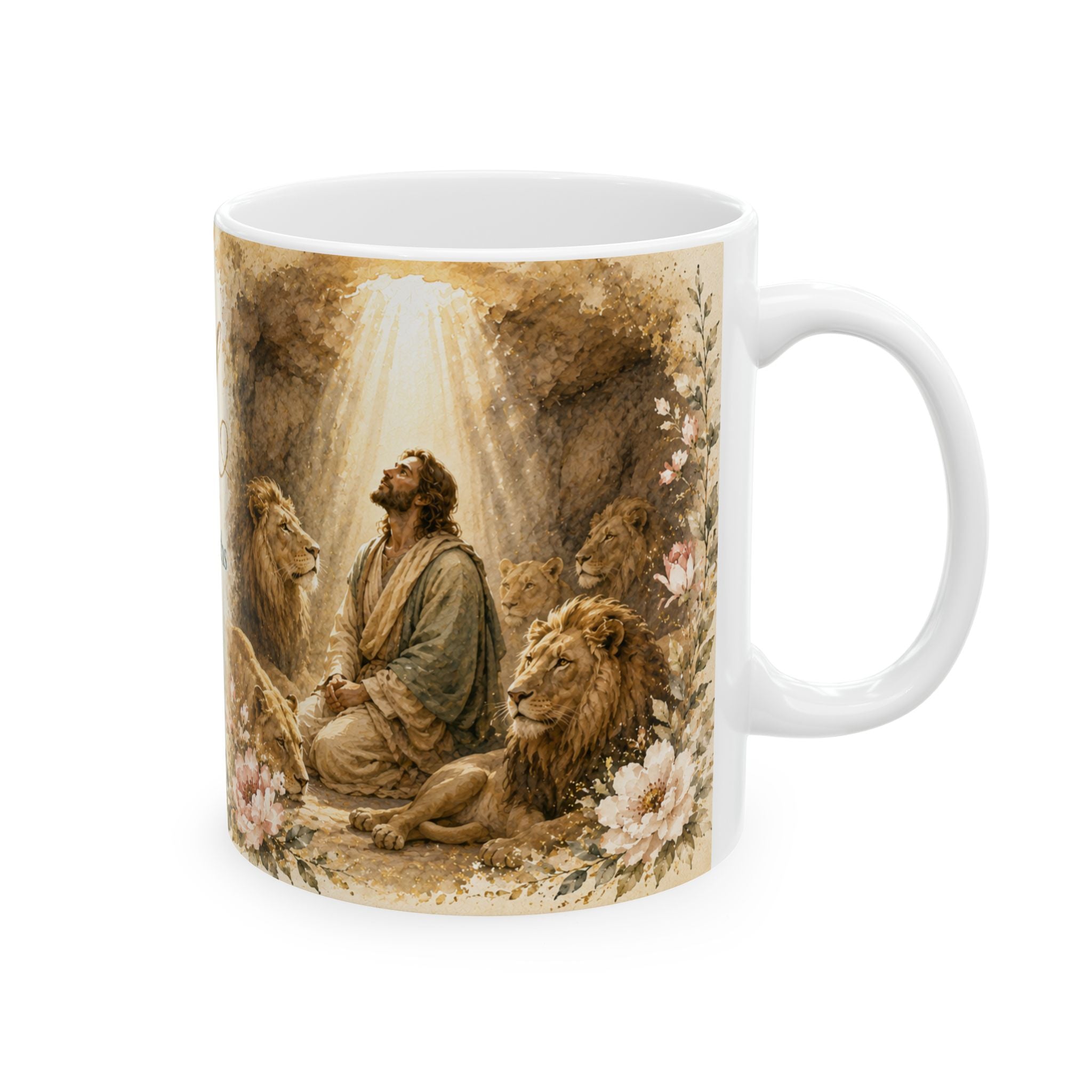 Daniel 6:22 Christian Mug, He Shut the Lions’ Mouths Bible Verse Coffee Cup, Faith Gift