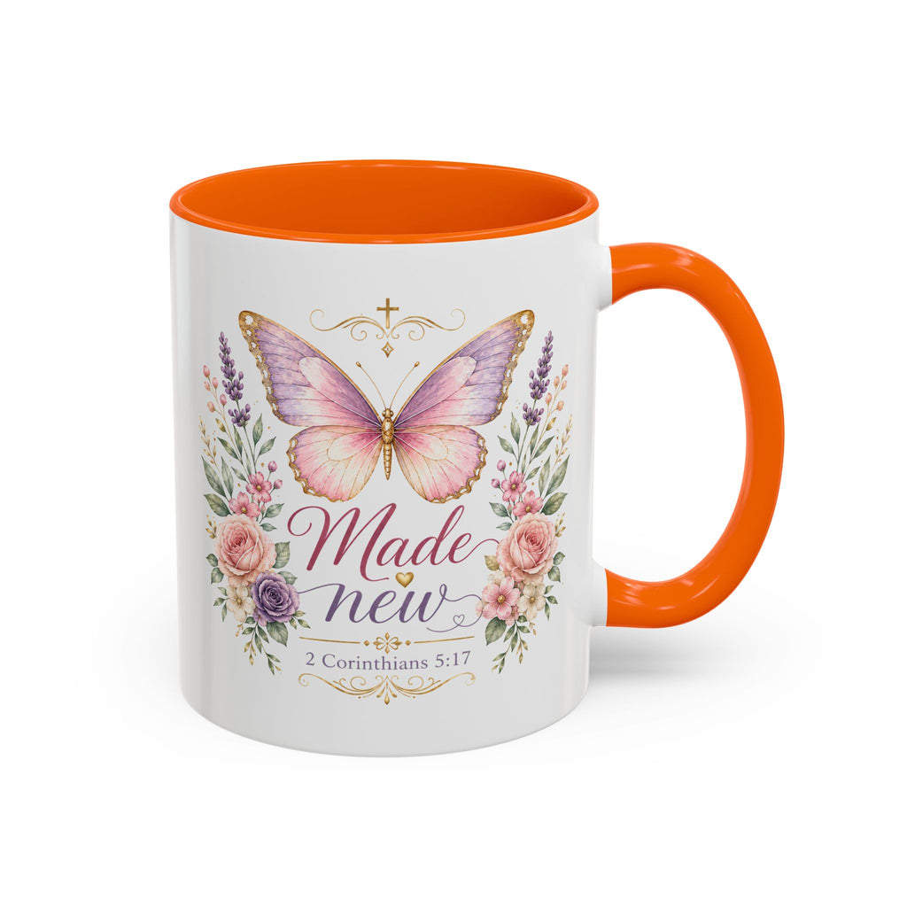 Biblical Butterfly Cup Accent Coffee Mug | Scripture Floral Ceramic