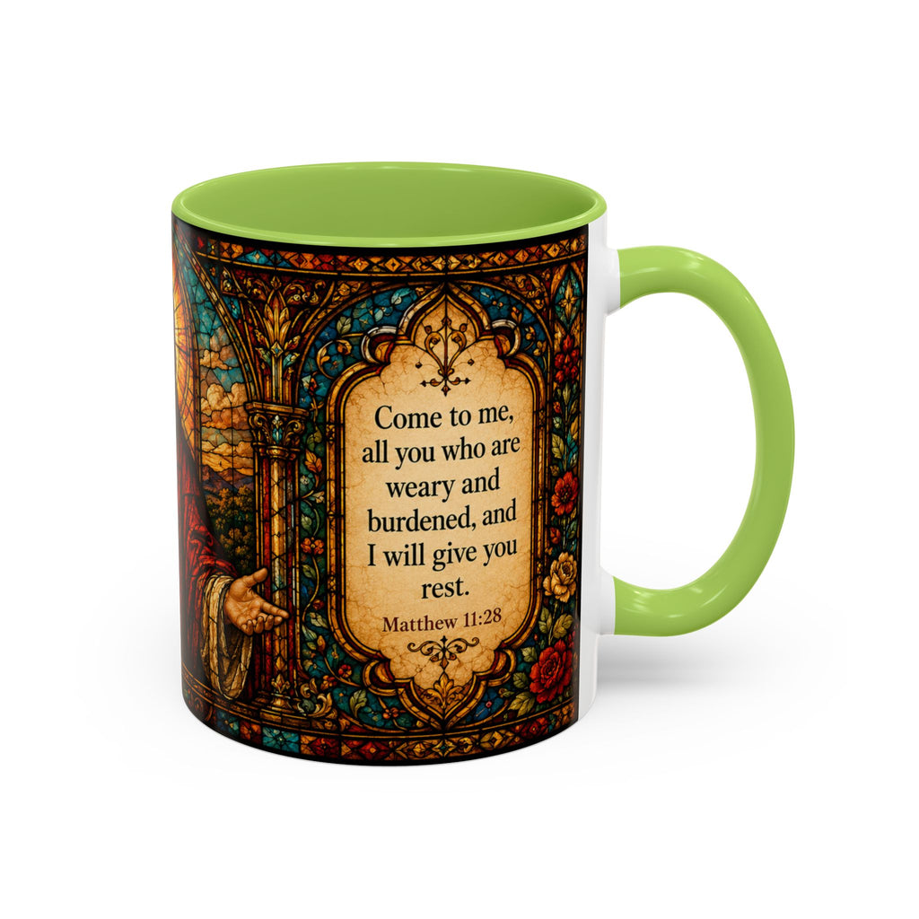 Jesus Stained Glass Artwork Mug | Accent Coffee Mug 11oz or 15oz