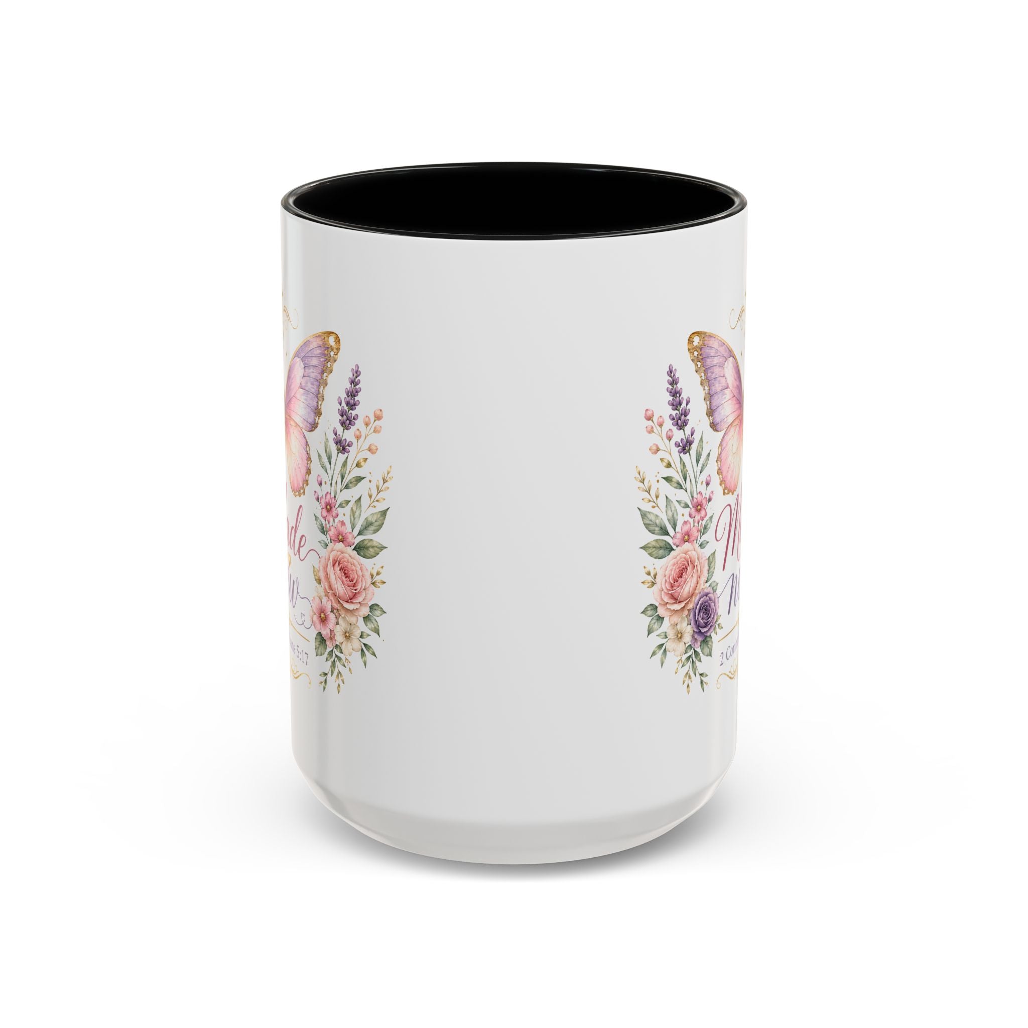 Biblical Butterfly Cup Accent Coffee Mug | Scripture Floral Ceramic