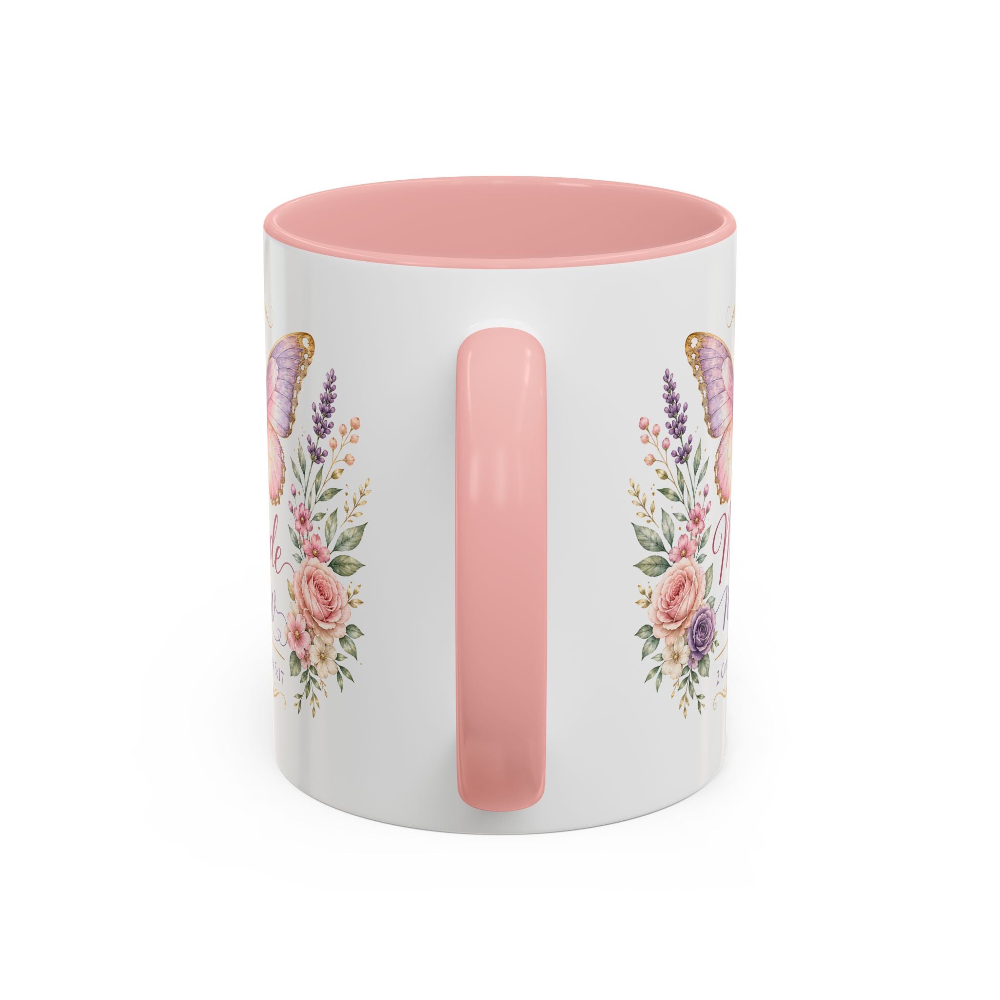 Biblical Butterfly Cup Accent Coffee Mug | Scripture Floral Ceramic