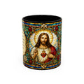 Sacred Heart Jesus Stained Glass Mug | Accent Coffee Mug 11oz 15oz