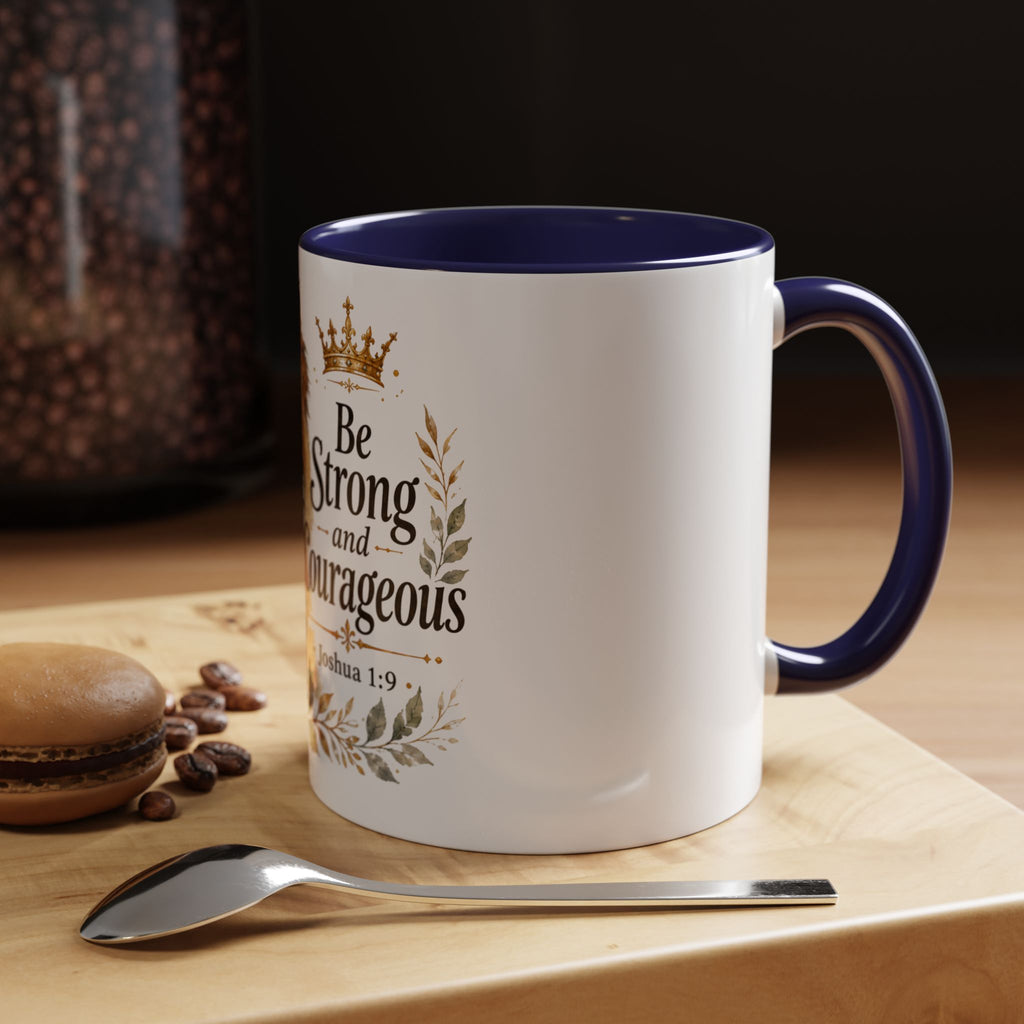 Strong and Courageous Lion Christian Mug | Accent Coffee Mug 11oz 15oz