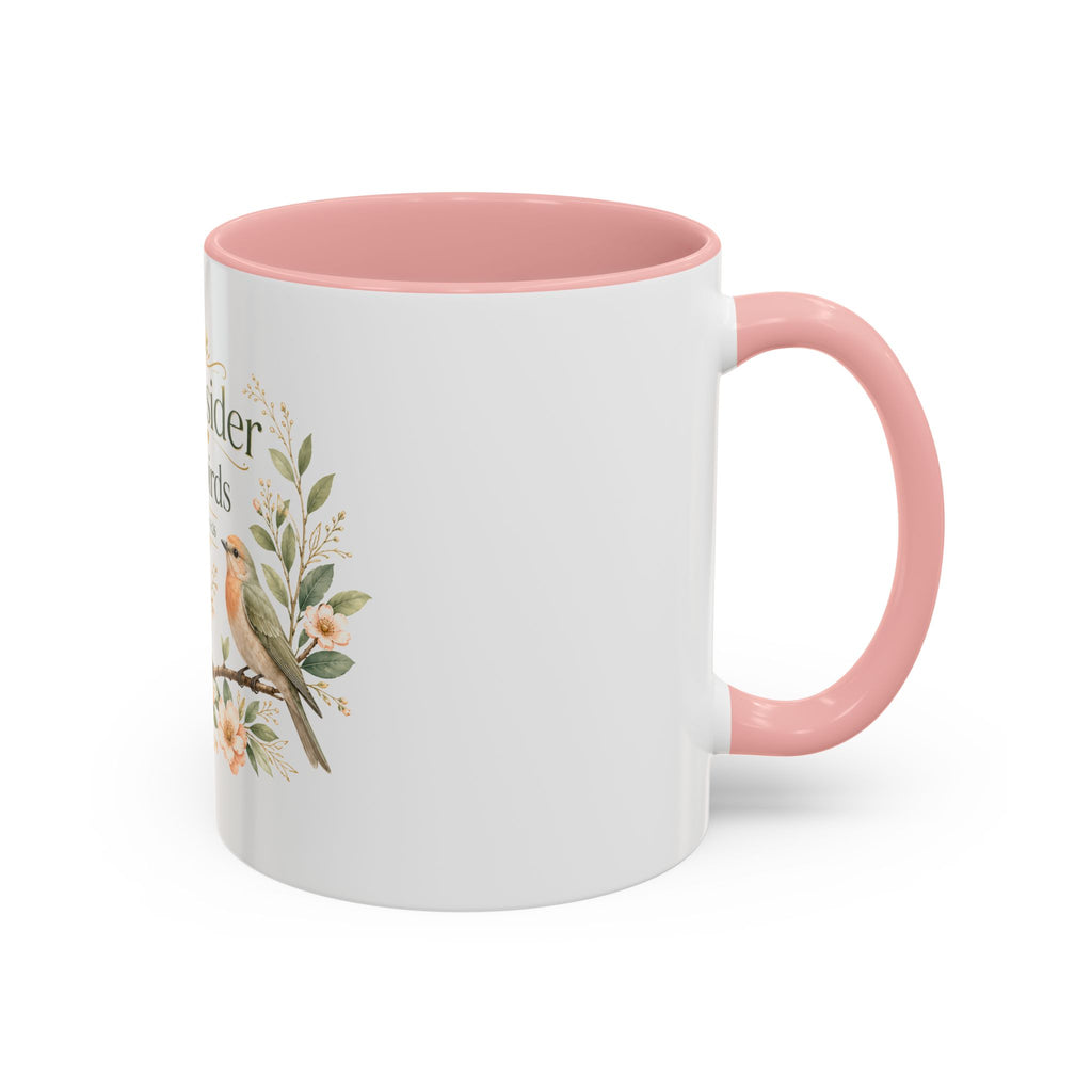 Spiritual Birds Illustration Accent Coffee Mug | Girly Bird Art 11oz 15oz