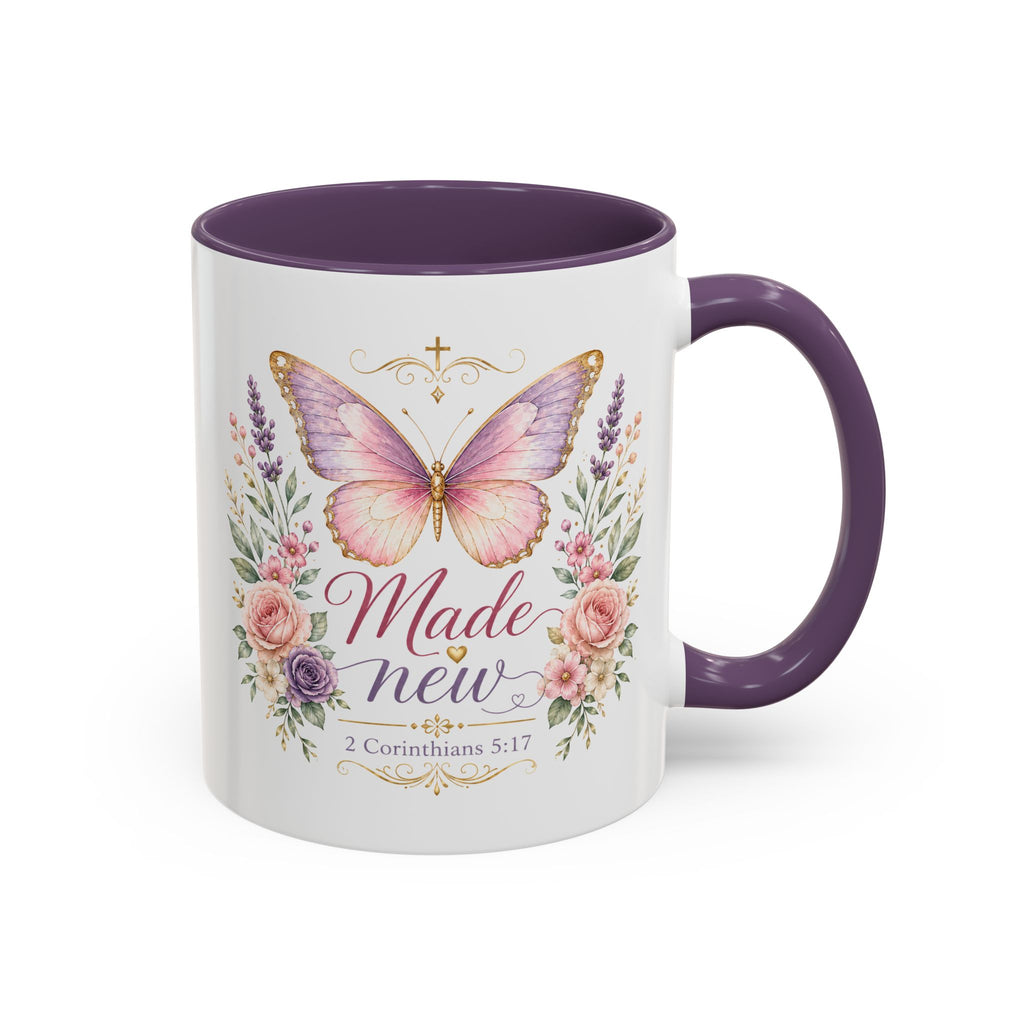 Biblical Butterfly Cup Accent Coffee Mug | Scripture Floral Ceramic