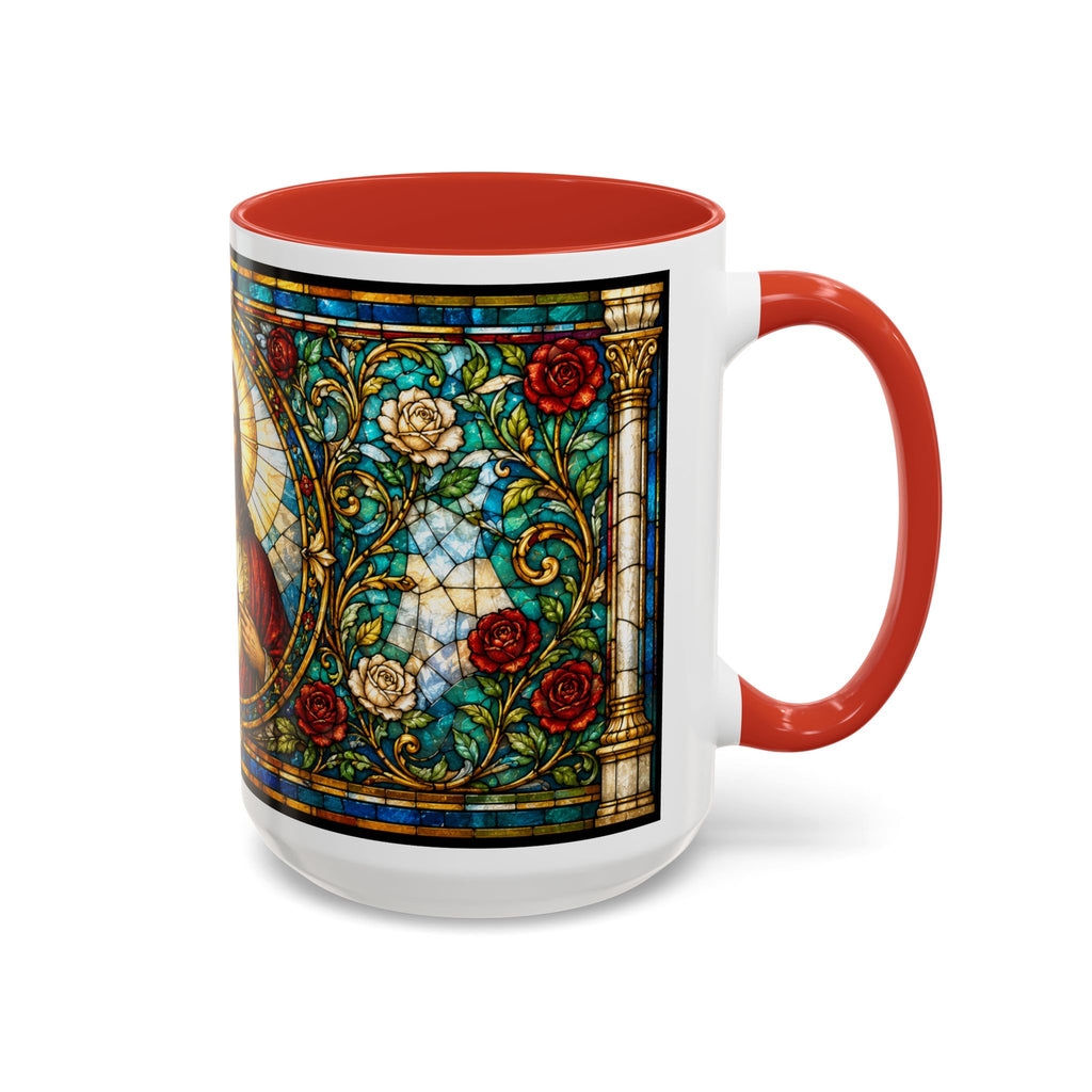 Sacred Heart Jesus Stained Glass Mug | Accent Coffee Mug 11oz 15oz