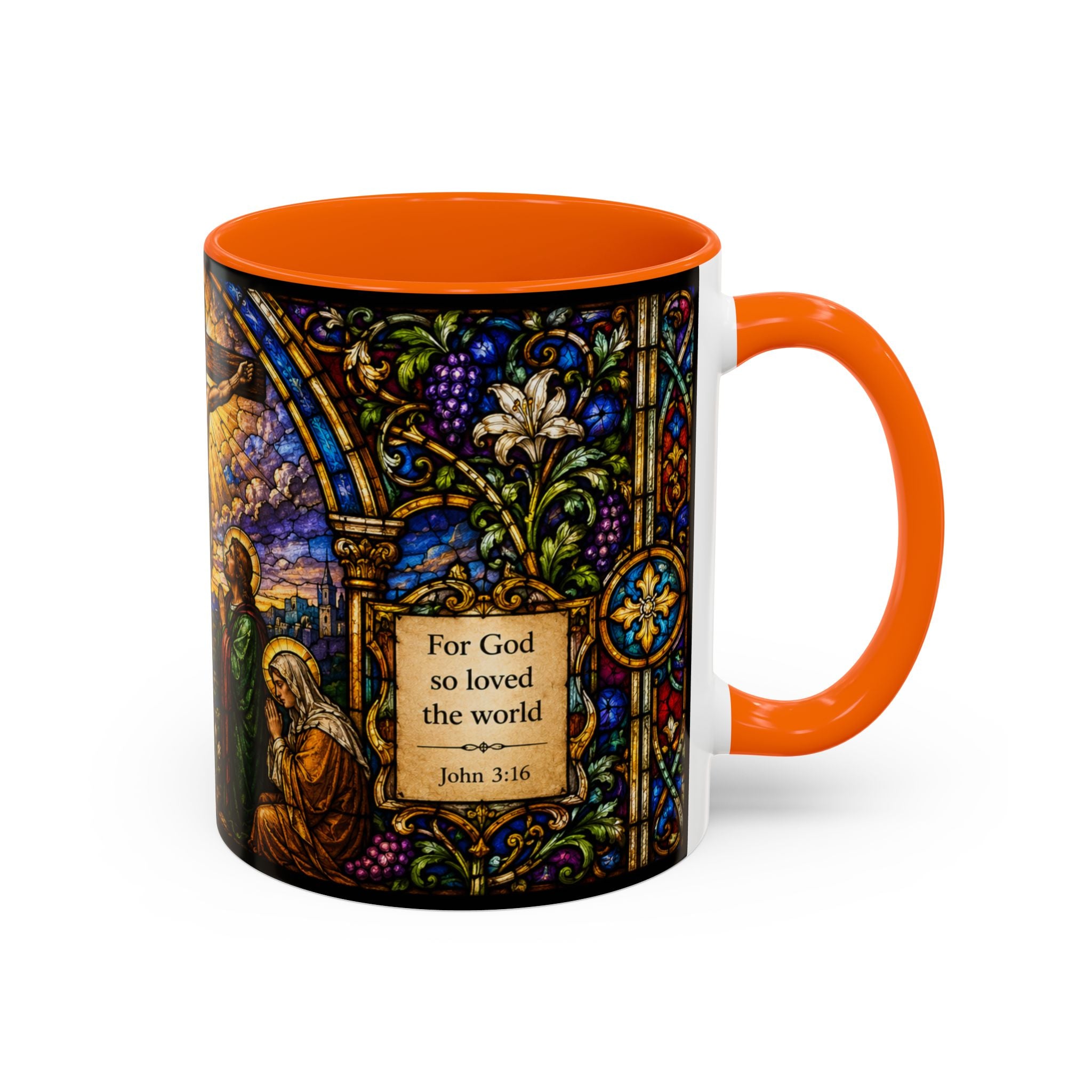 Crucifixion Stained Glass Mug | Accent Coffee Mug