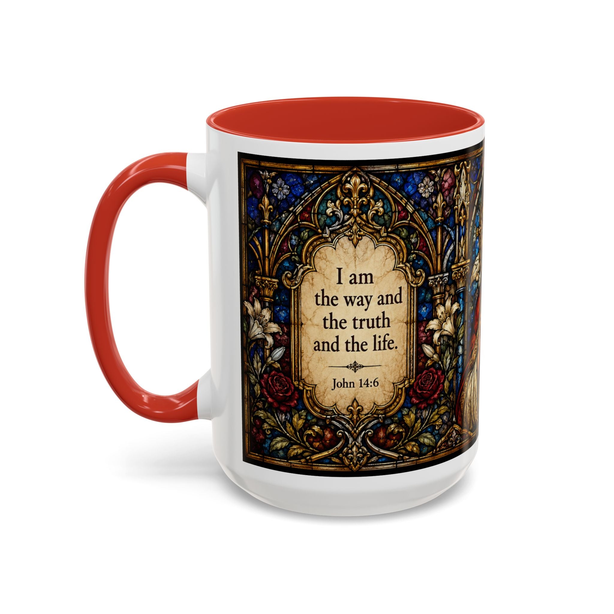 Sacred Heart Jesus Stained Glass Mug | Accent Coffee Mug