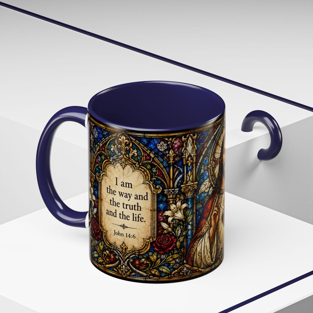 Sacred Heart Jesus Stained Glass Mug | Accent Coffee Mug