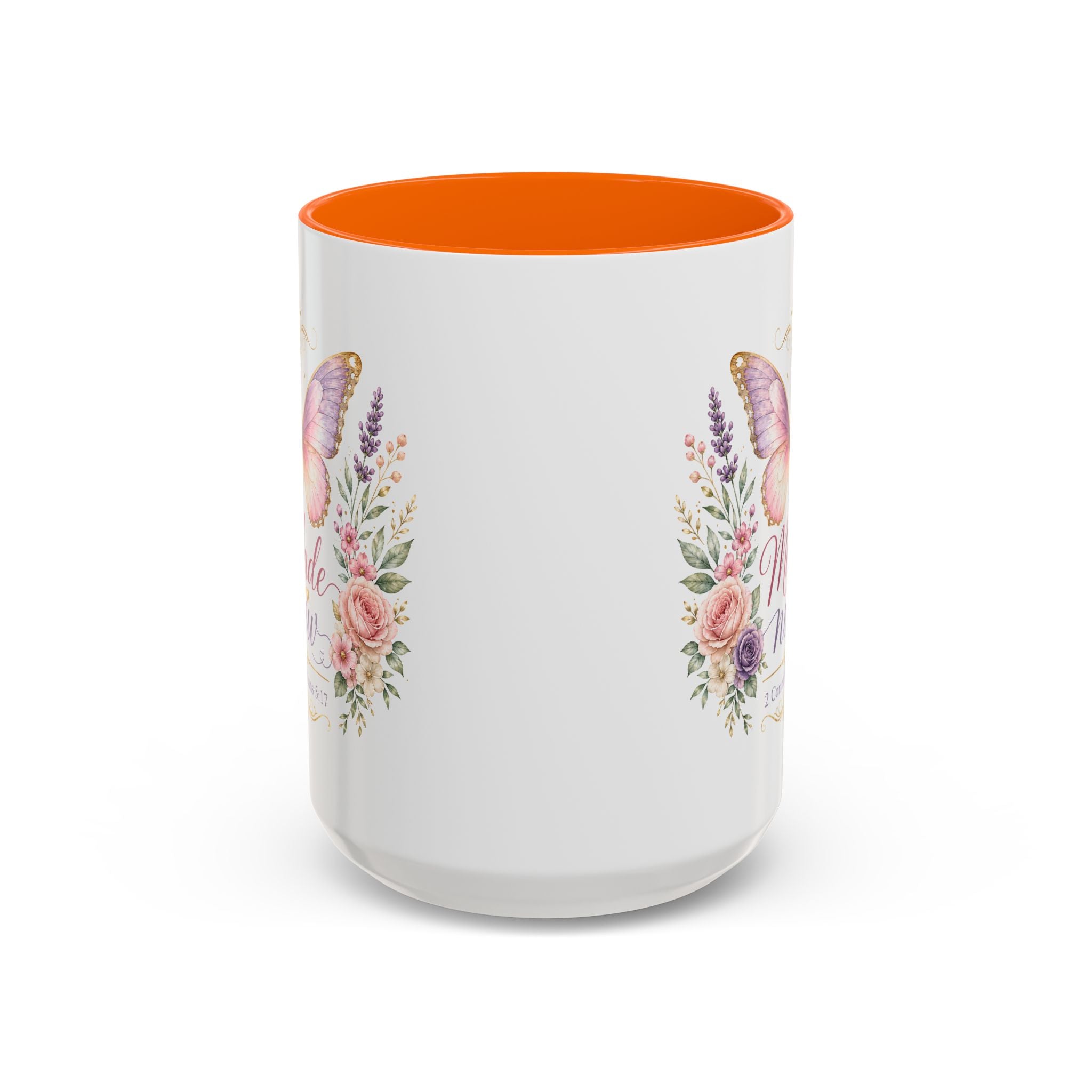 Biblical Butterfly Cup Accent Coffee Mug | Scripture Floral Ceramic
